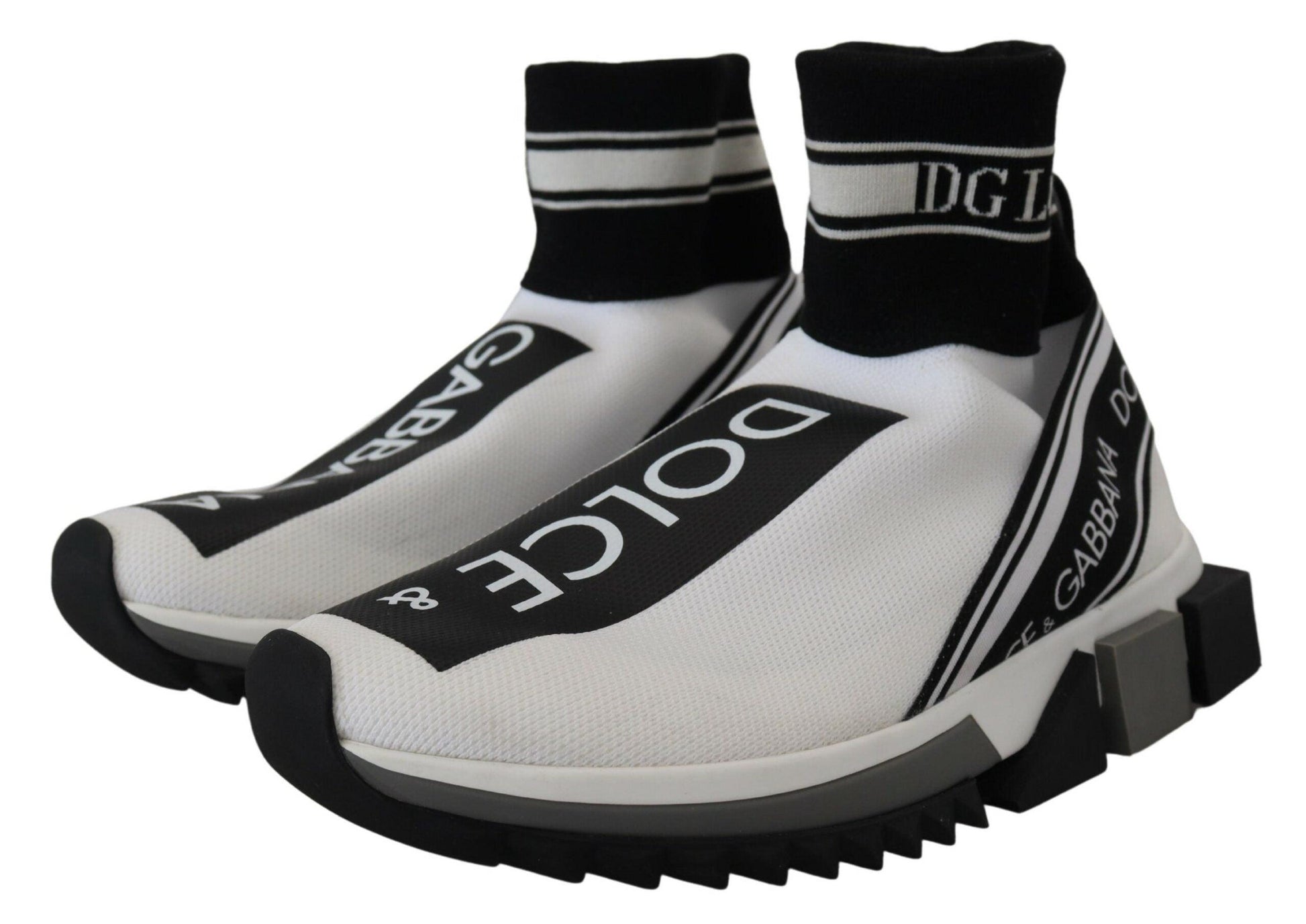 Dolce & Gabbana Chic Black and White Sorrento Slip-On Sneakers - Arichezz.store