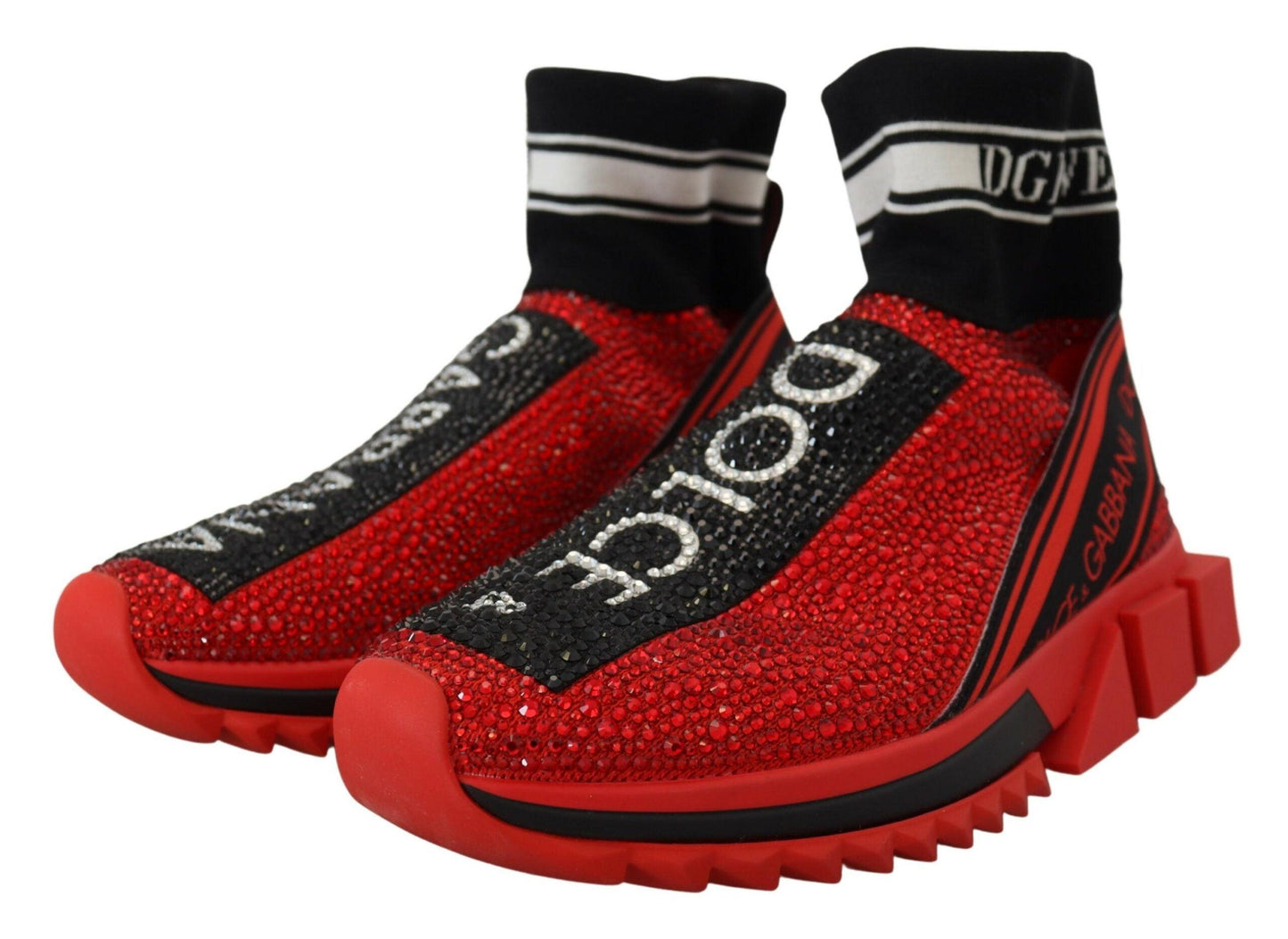 Dolce & Gabbana Exquisite Red Sorrento Slip-On Sneakers - Arichezz.store