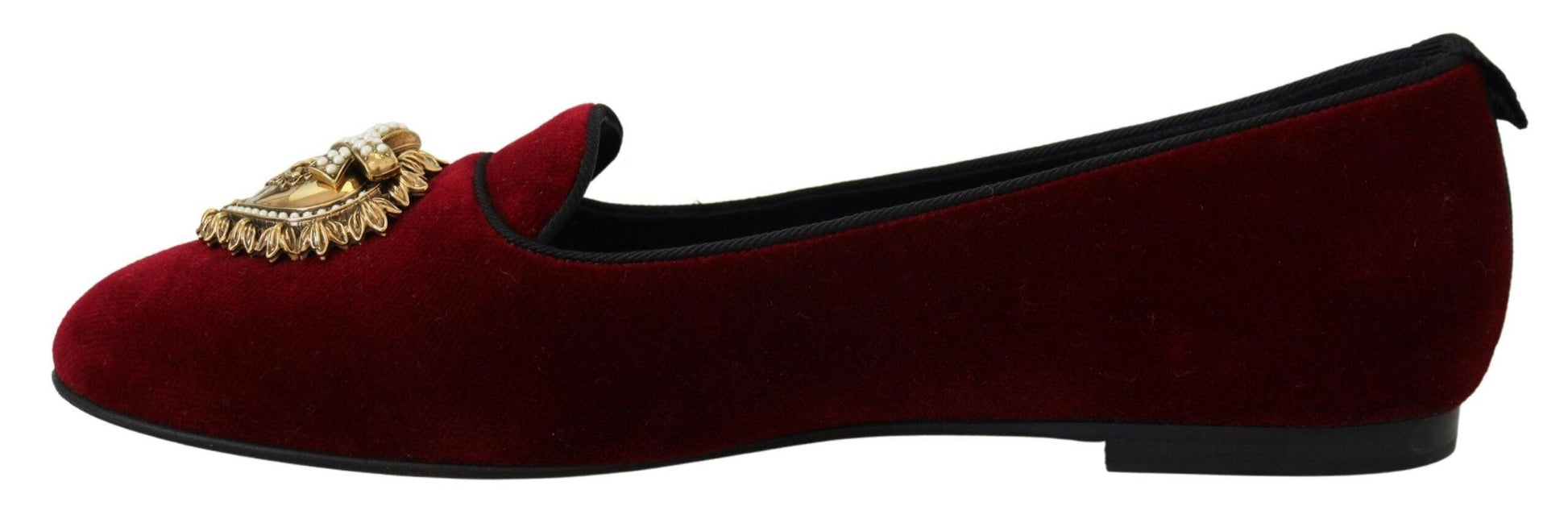 Dolce & Gabbana Bordeaux Velvet Devotion Loafers - Arichezz.store