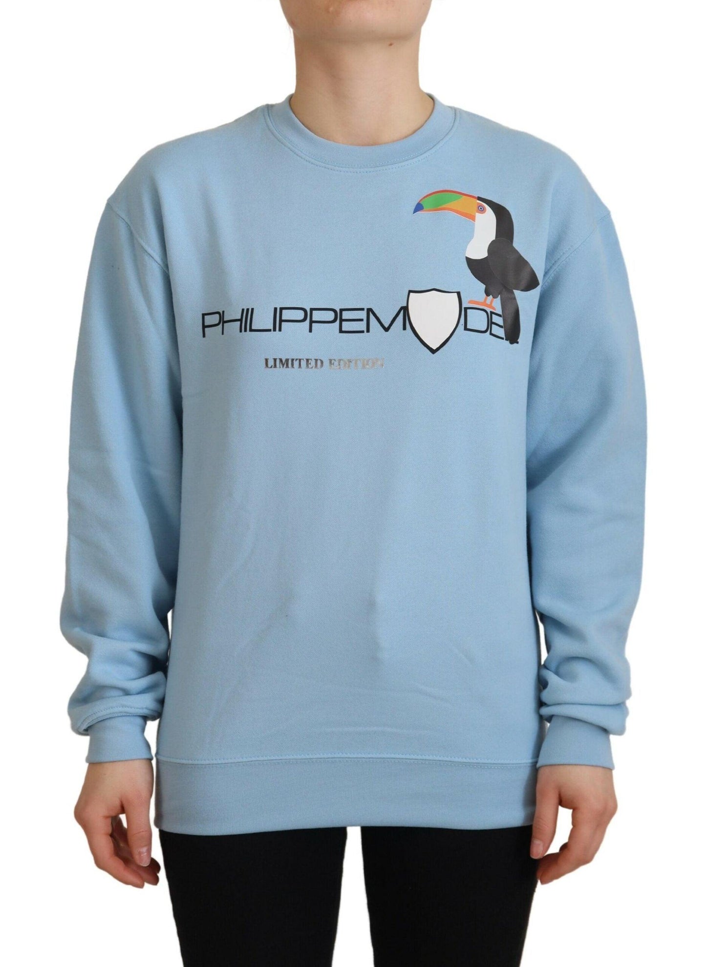 Philippe Model Chic Light Blue Logo Embellished Sweater - Arichezz.store