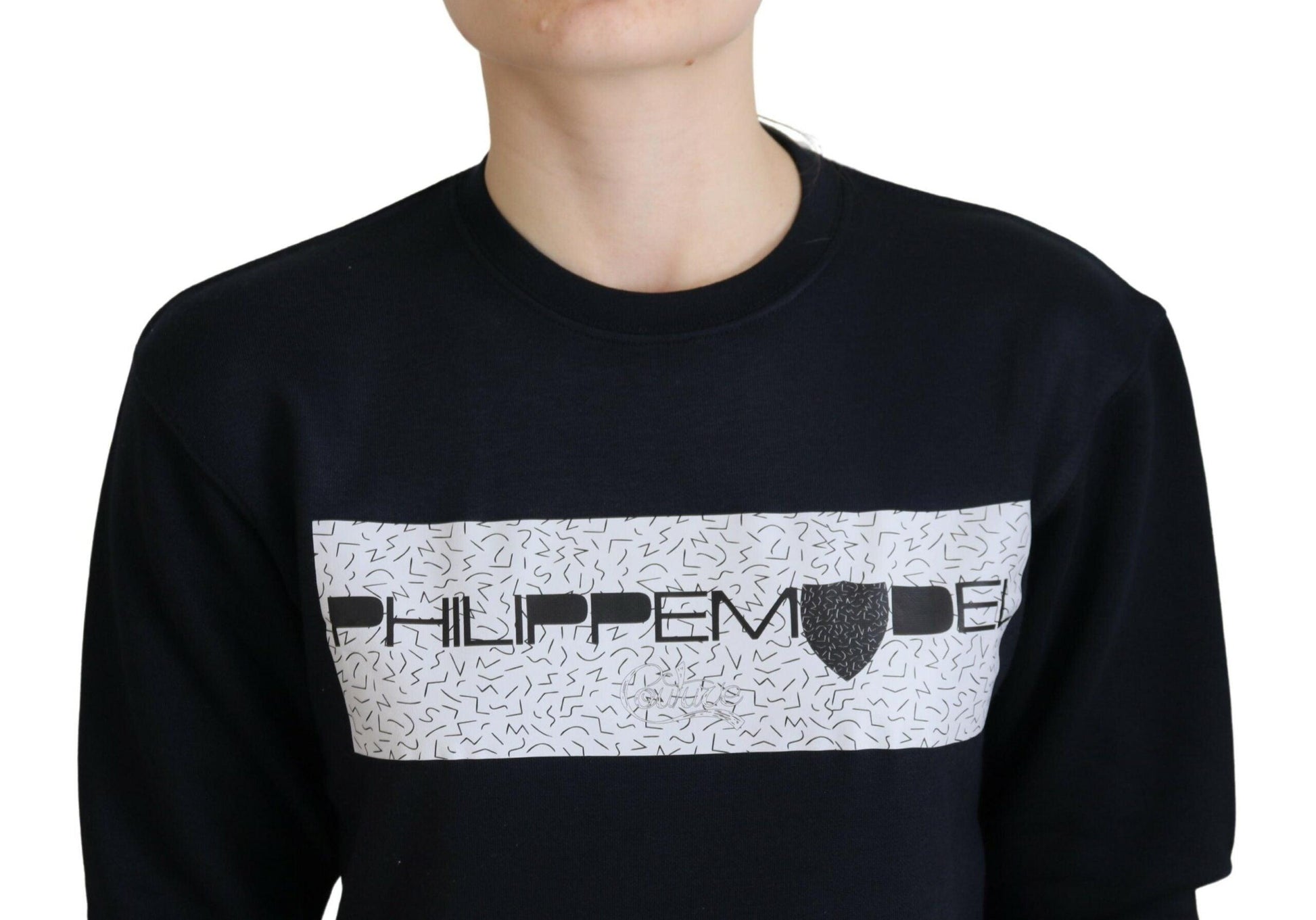 Philippe Model Chic Black Printed Cotton Sweater - Arichezz.store