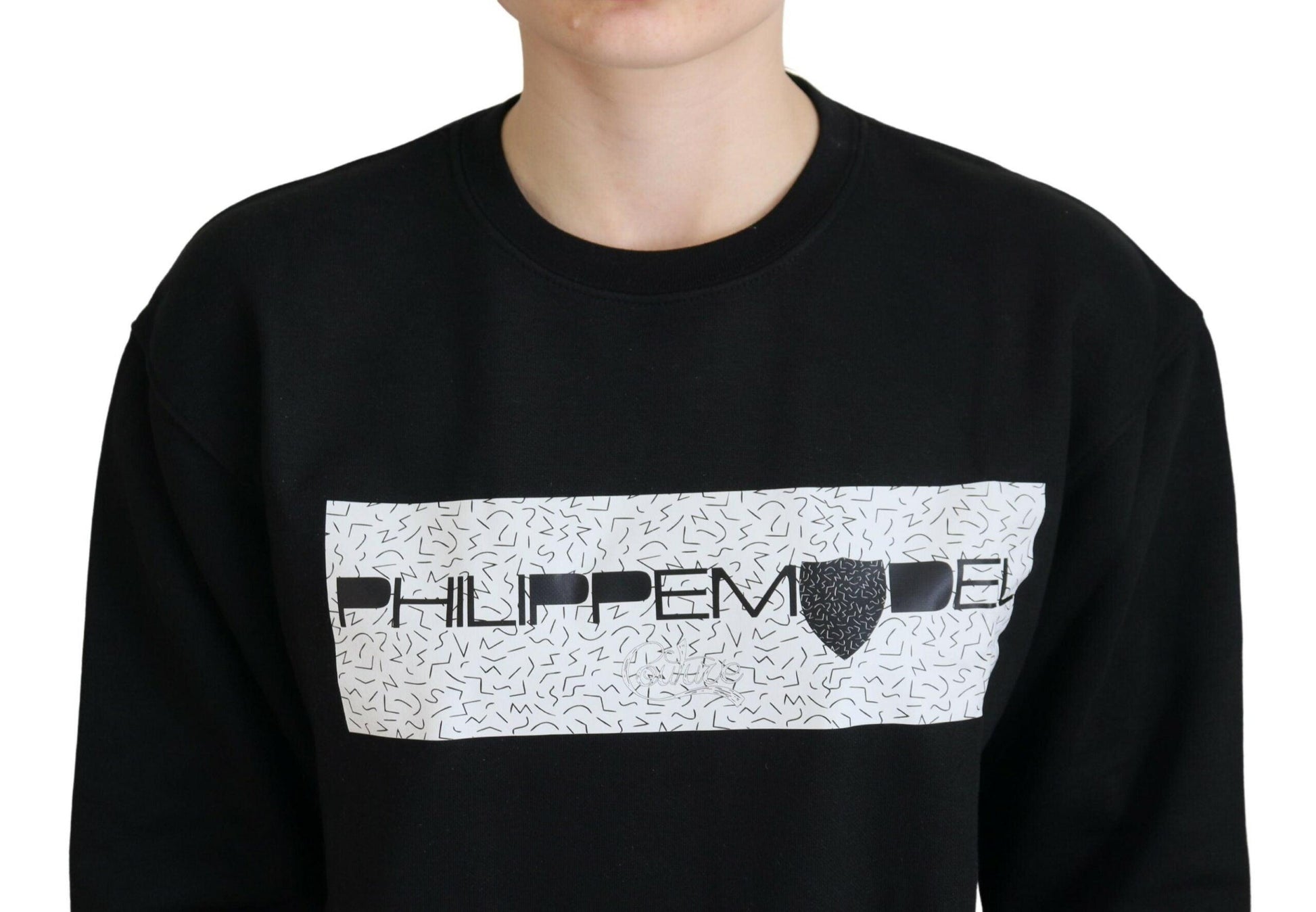 Philippe Model Chic Black Printed Cotton Sweater - Arichezz.store