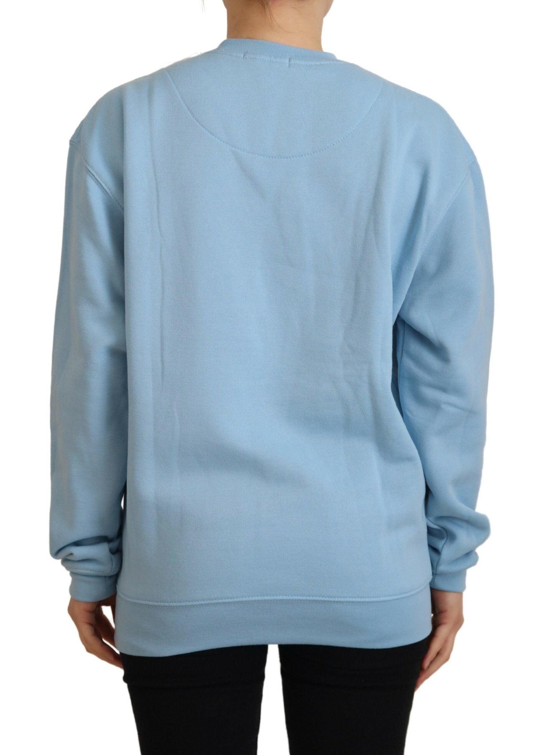 Philippe Model Elegant Light Blue Cotton Pullover Sweater - Arichezz.store