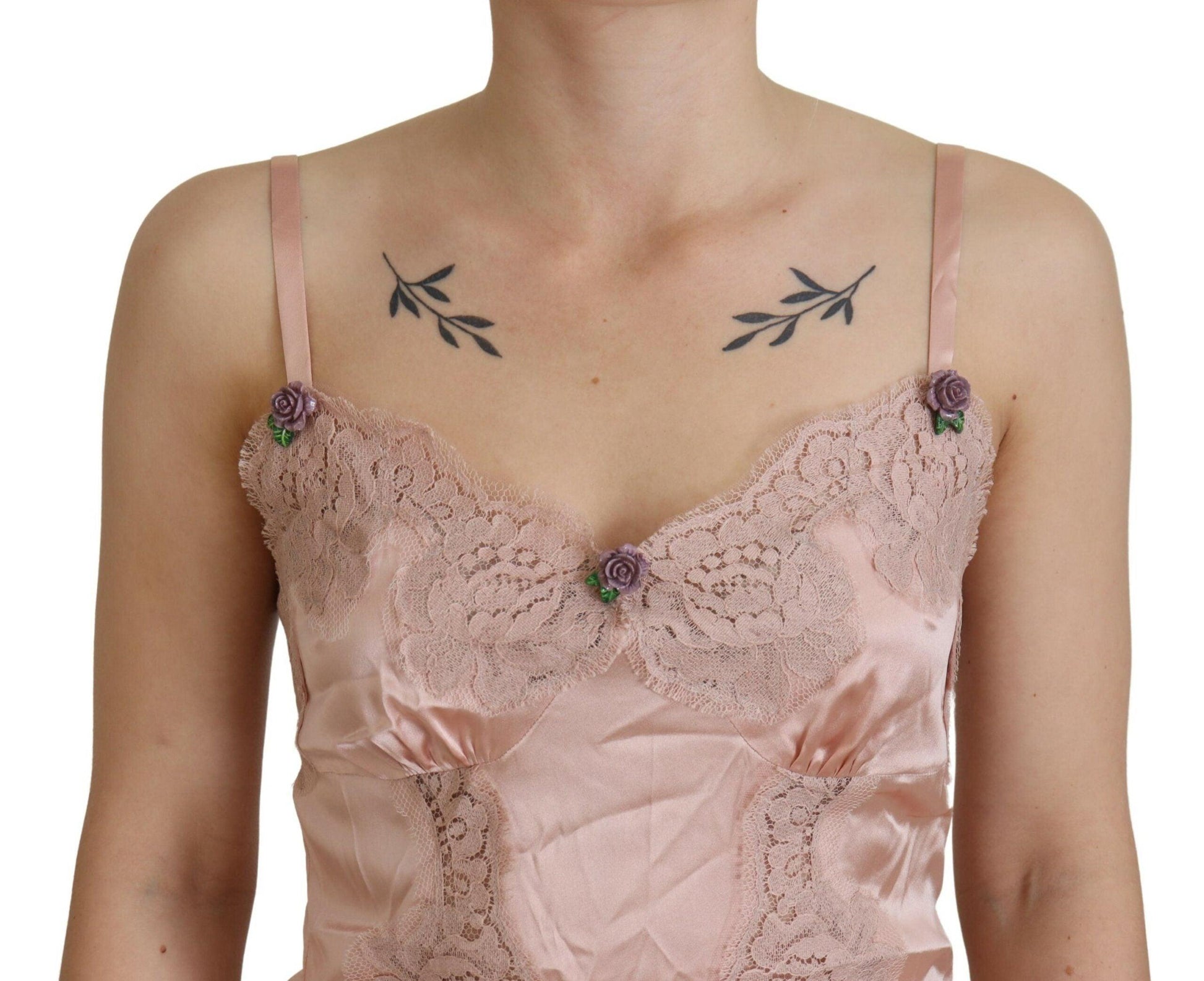 Dolce & Gabbana Elegant Pink Silk Lingerie Top - Arichezz.store