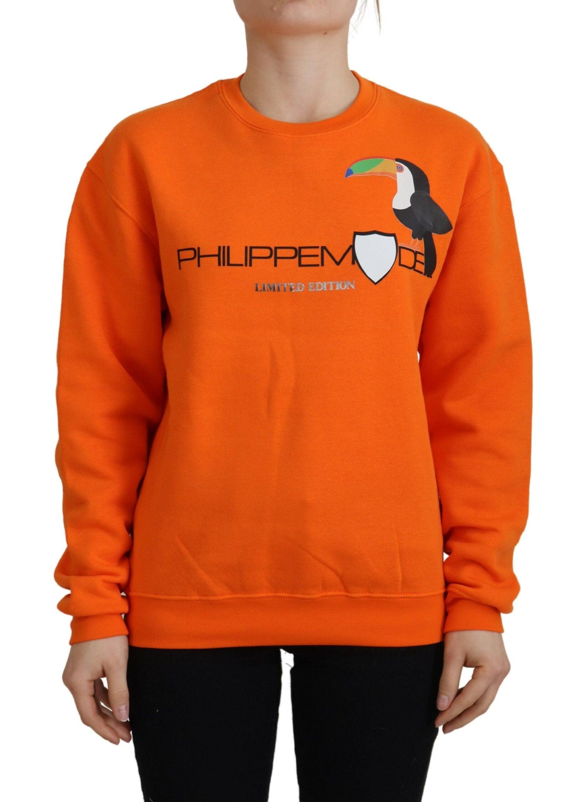 Philippe Model Chic Orange Printed Long Sleeve Pullover Sweater - Arichezz.store