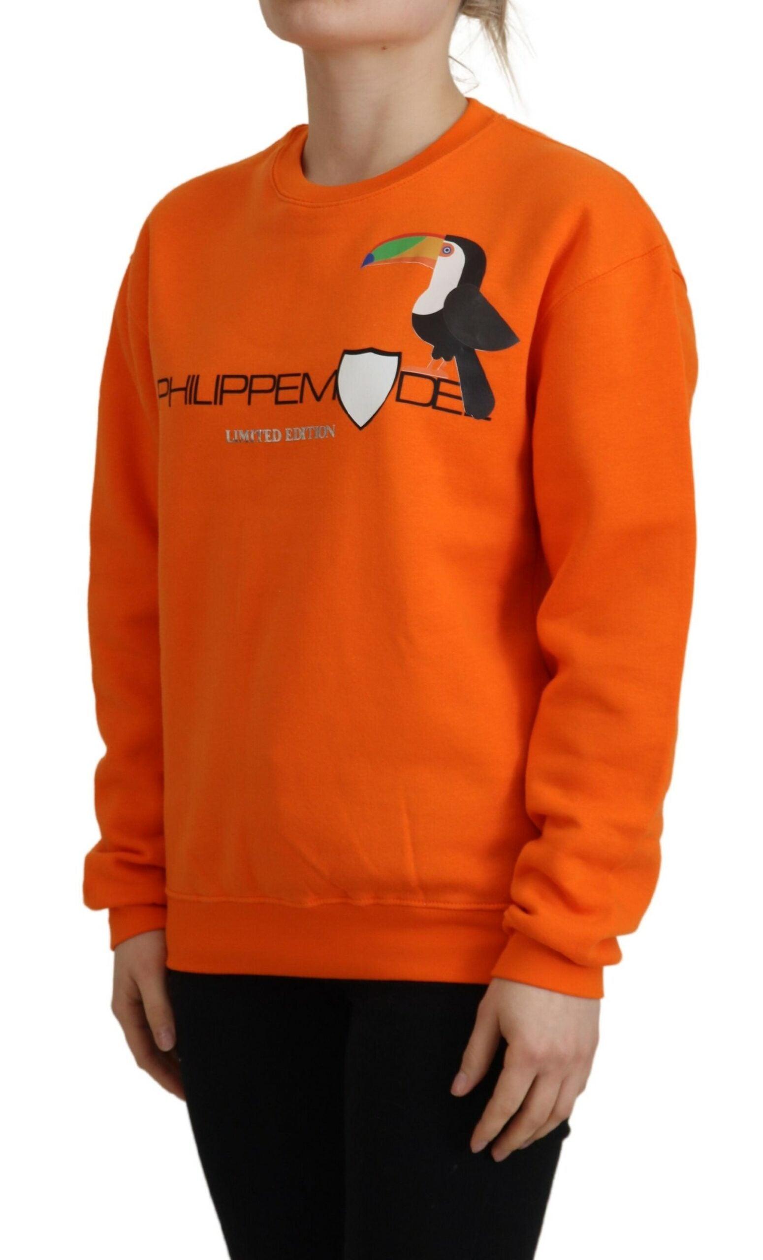 Philippe Model Chic Orange Printed Long Sleeve Pullover Sweater - Arichezz.store