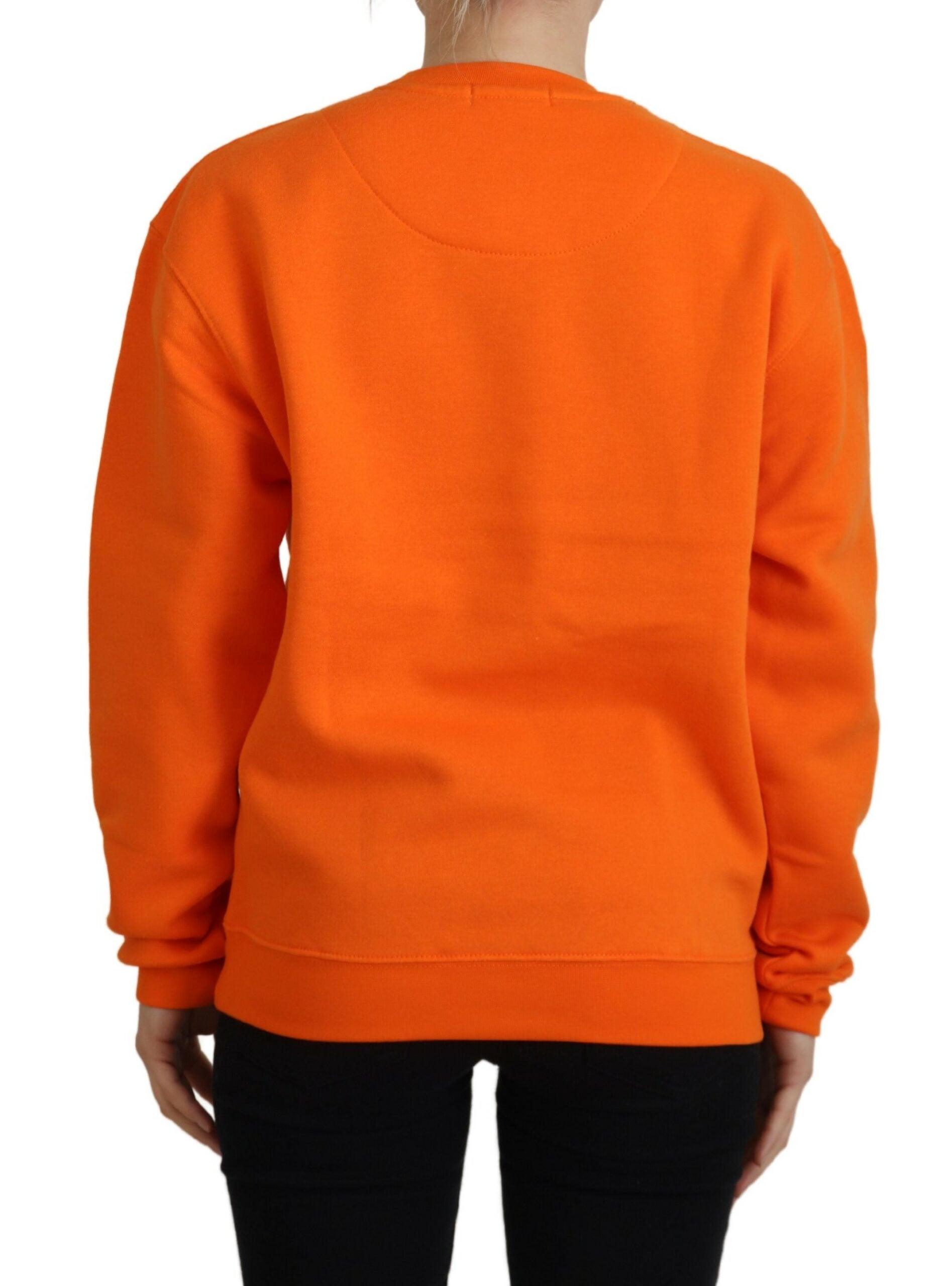 Philippe Model Chic Orange Printed Long Sleeve Pullover Sweater - Arichezz.store