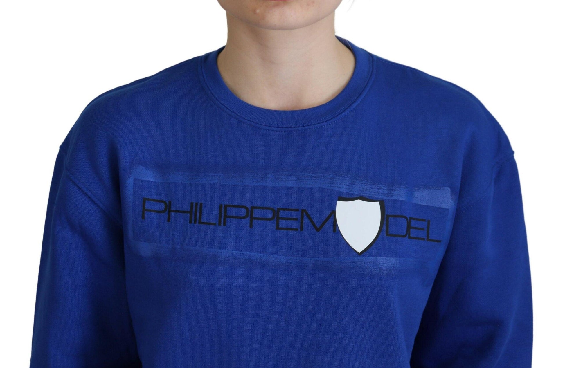 Philippe Model Chic Blue Printed Long Sleeve Pullover Sweater - Arichezz.store