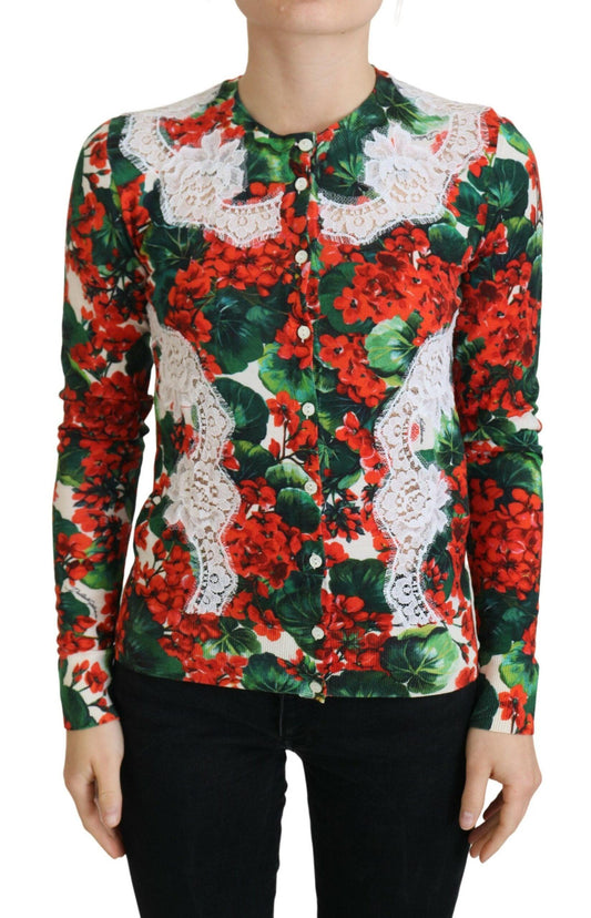 Dolce & Gabbana Elegant Floral Crewneck Cardigan - Arichezz.store