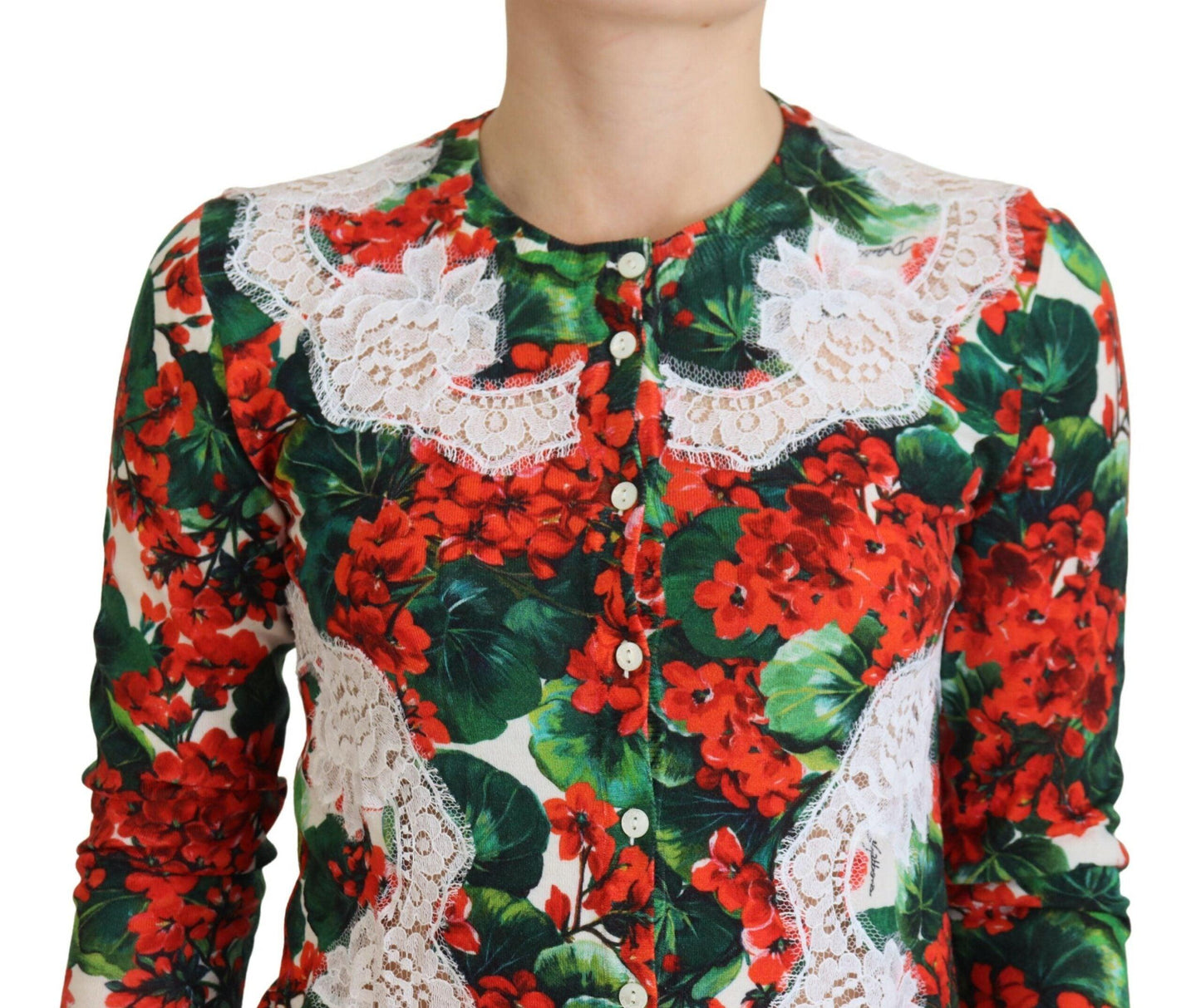 Dolce & Gabbana Elegant Floral Crewneck Cardigan - Arichezz.store