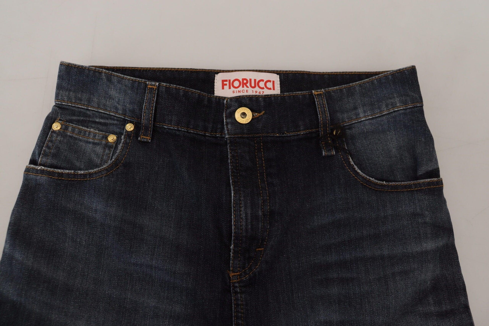 Fiorucci Chic Mid Waist Dark Blue Denim Skirt - Arichezz.store