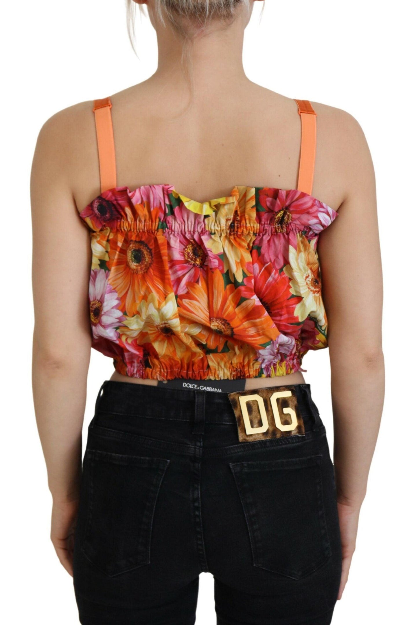 Dolce & Gabbana Floral Elegance Sleeveless Cropped Top - Arichezz.store