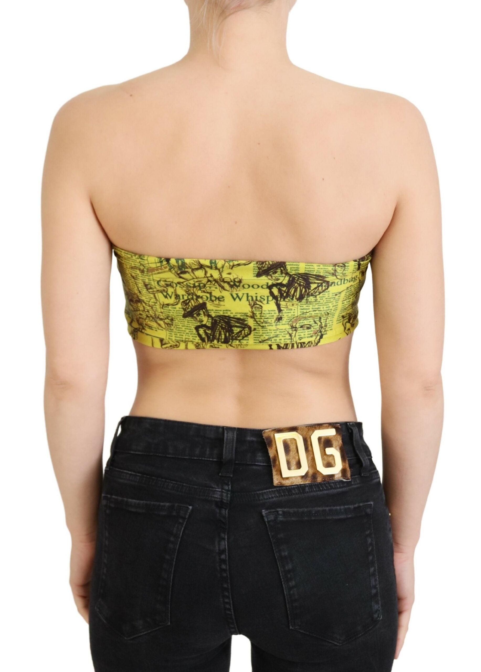 John Galliano Chic Cropped Stretch Top Bra in Multicolor Print - Arichezz.store