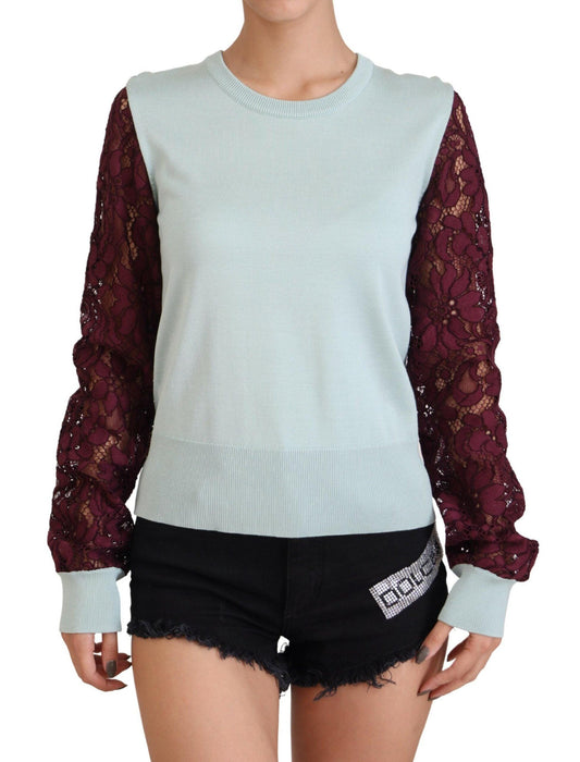 Dolce & Gabbana Elegant Multicolor Lace Silk Blend Sweater - Arichezz.store