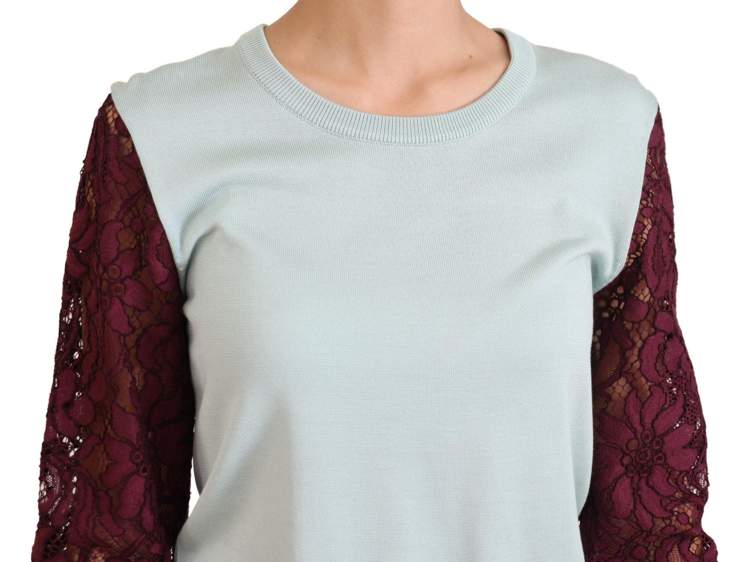 Dolce & Gabbana Elegant Multicolor Lace Silk Blend Sweater - Arichezz.store