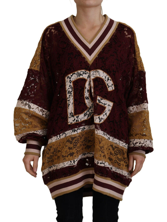 Dolce & Gabbana Multicolor V-Neck Pullover Sweater - Arichezz.store