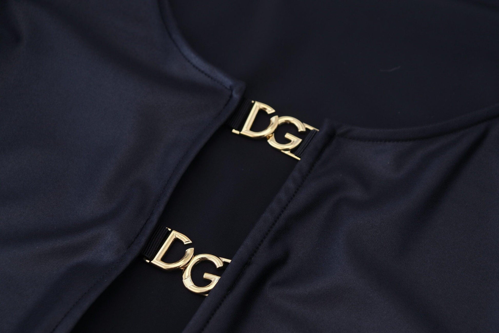 Dolce & Gabbana Elegant Black 3/4 Sleeve Top with Gold Detailing - Arichezz.store