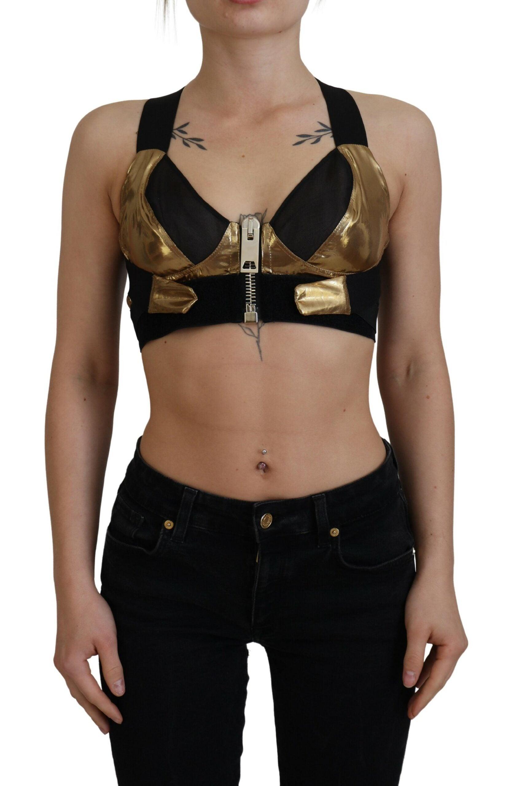 Dolce & Gabbana Elegant Cropped Top with Front Zipper - Arichezz.store