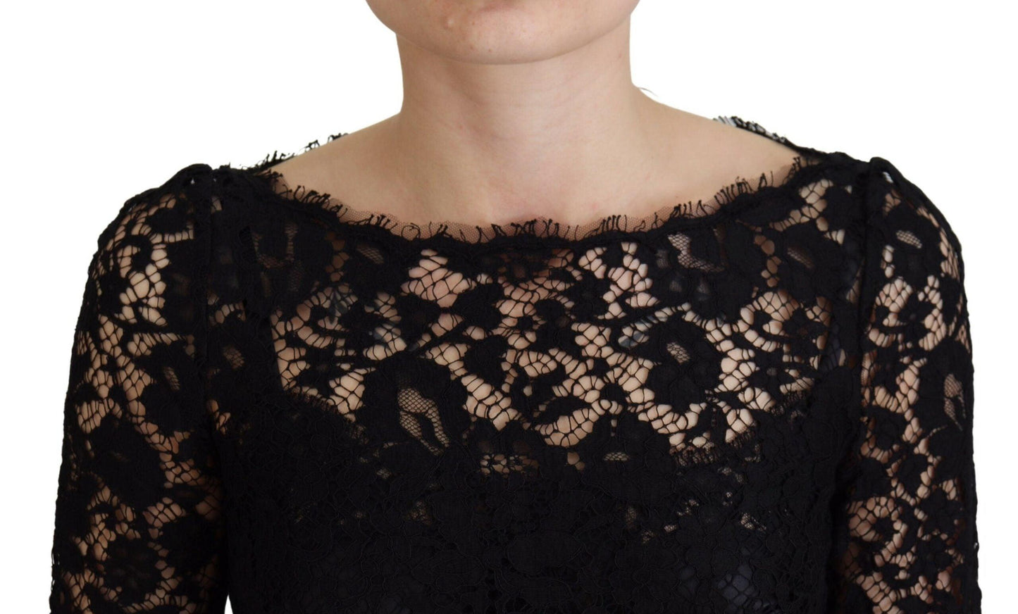 Dolce & Gabbana Elegant Floral Lace Long Sleeve Top - Arichezz.store