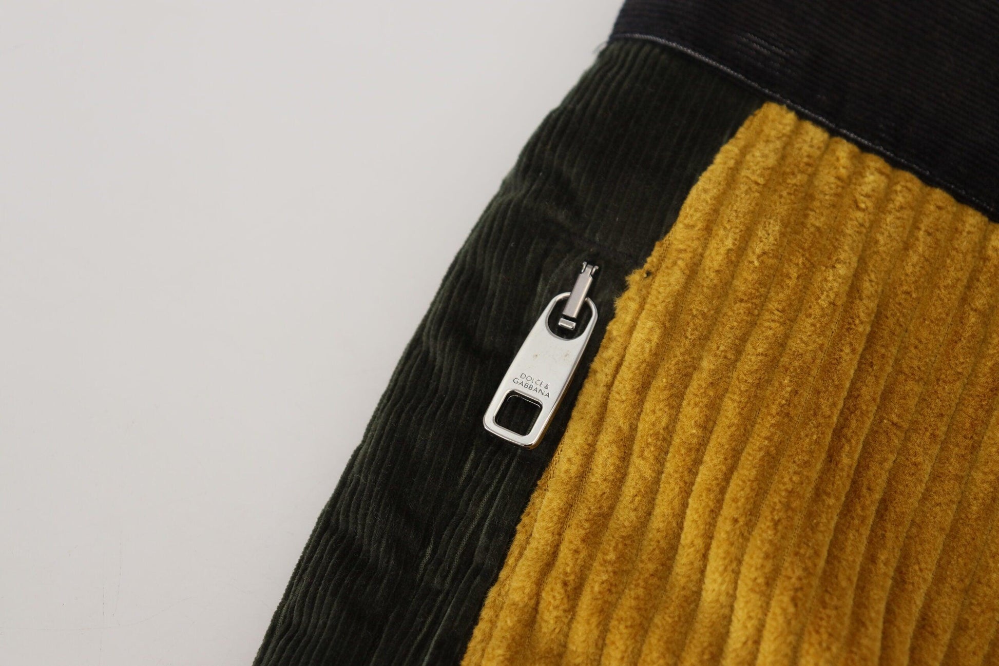 Dolce & Gabbana Elegant Black Tapered Trousers with Yellow Accent - Arichezz.store