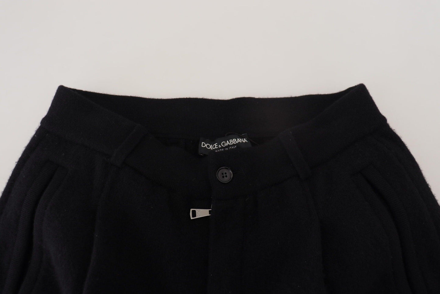 Dolce & Gabbana Elegant Black Tapered Wool Trousers - Arichezz.store