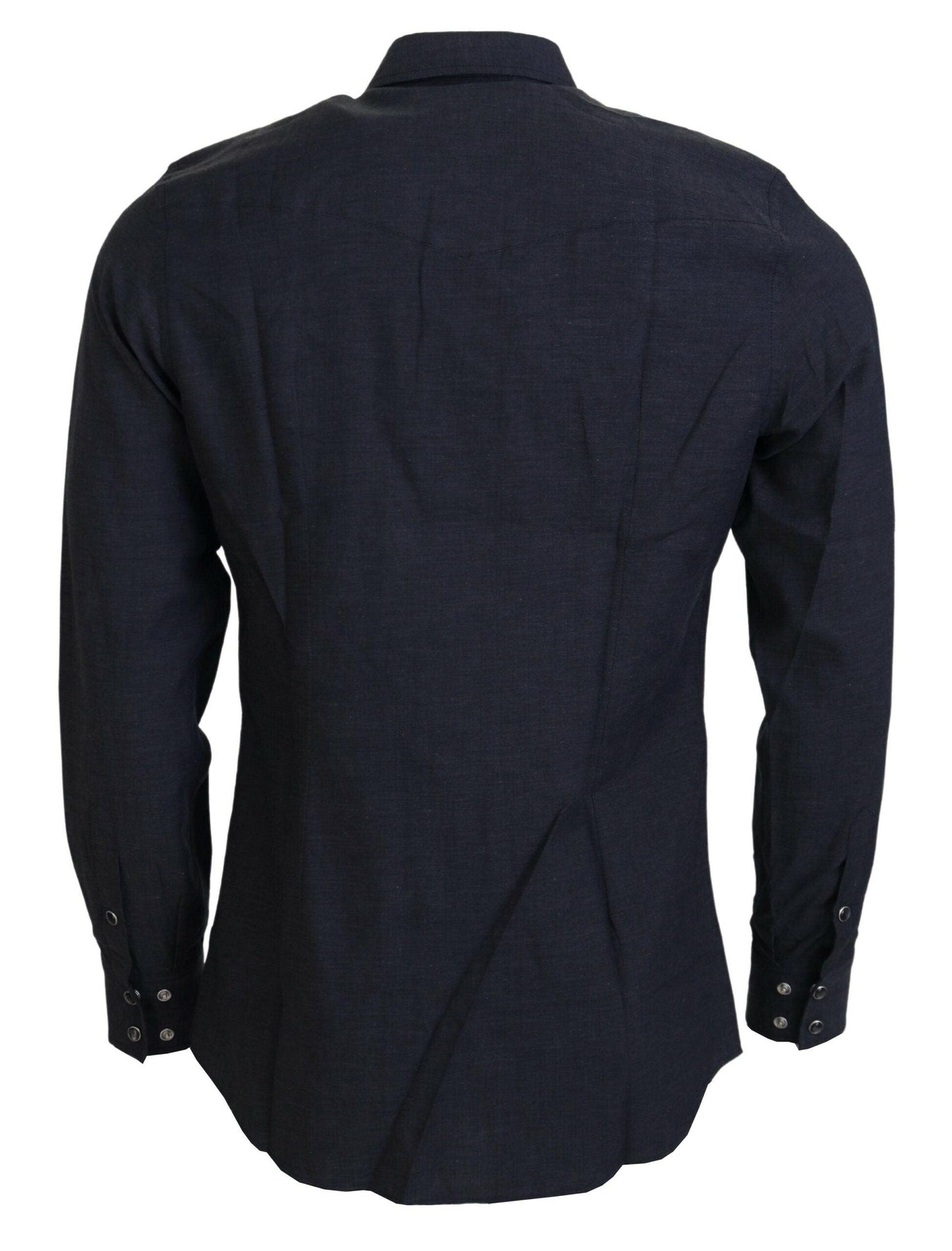 Dolce & Gabbana Elegant Gray Cotton Collared Shirt - Arichezz.store