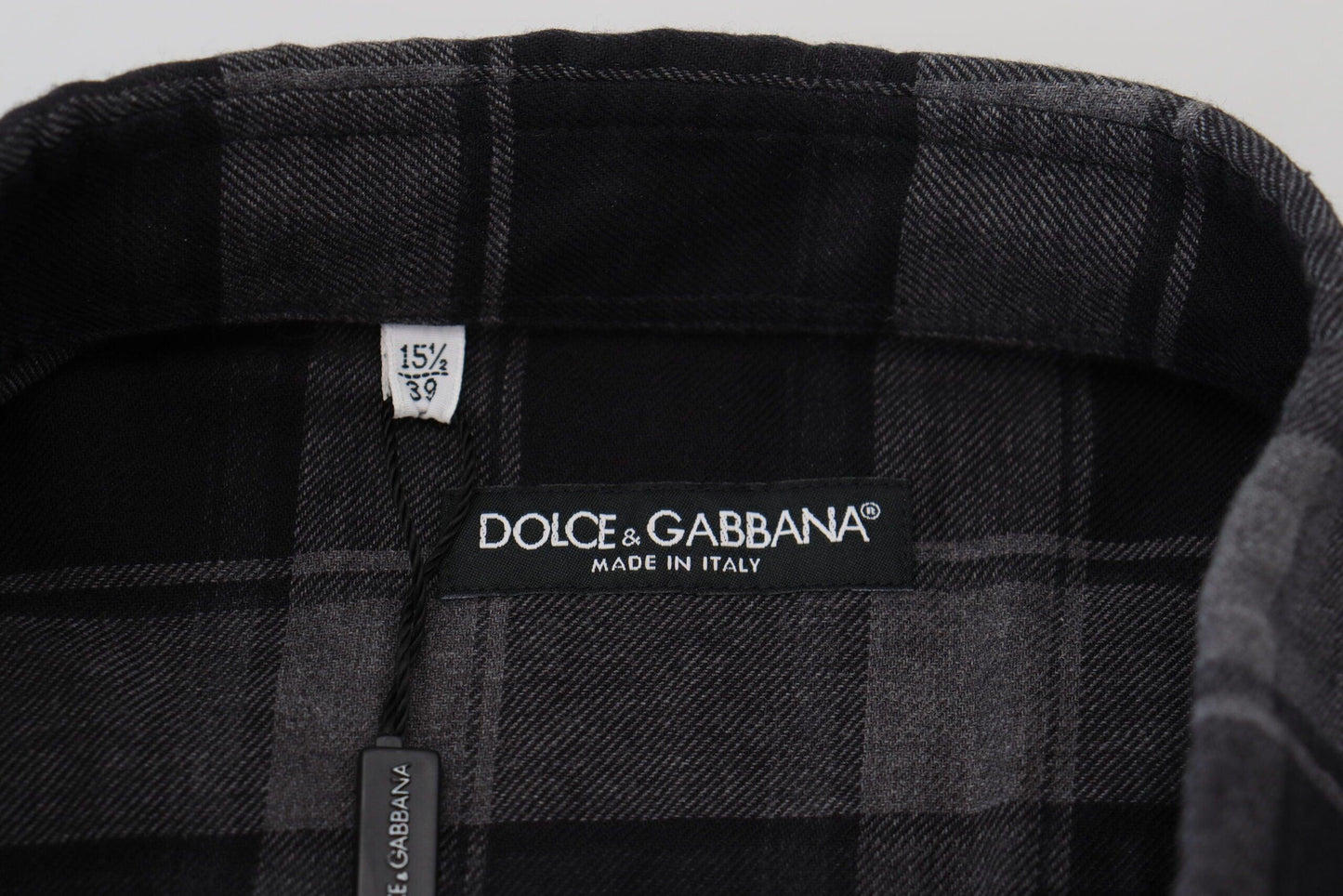 Dolce & Gabbana Elegant Black and Gray Button Down Shirt - Arichezz.store