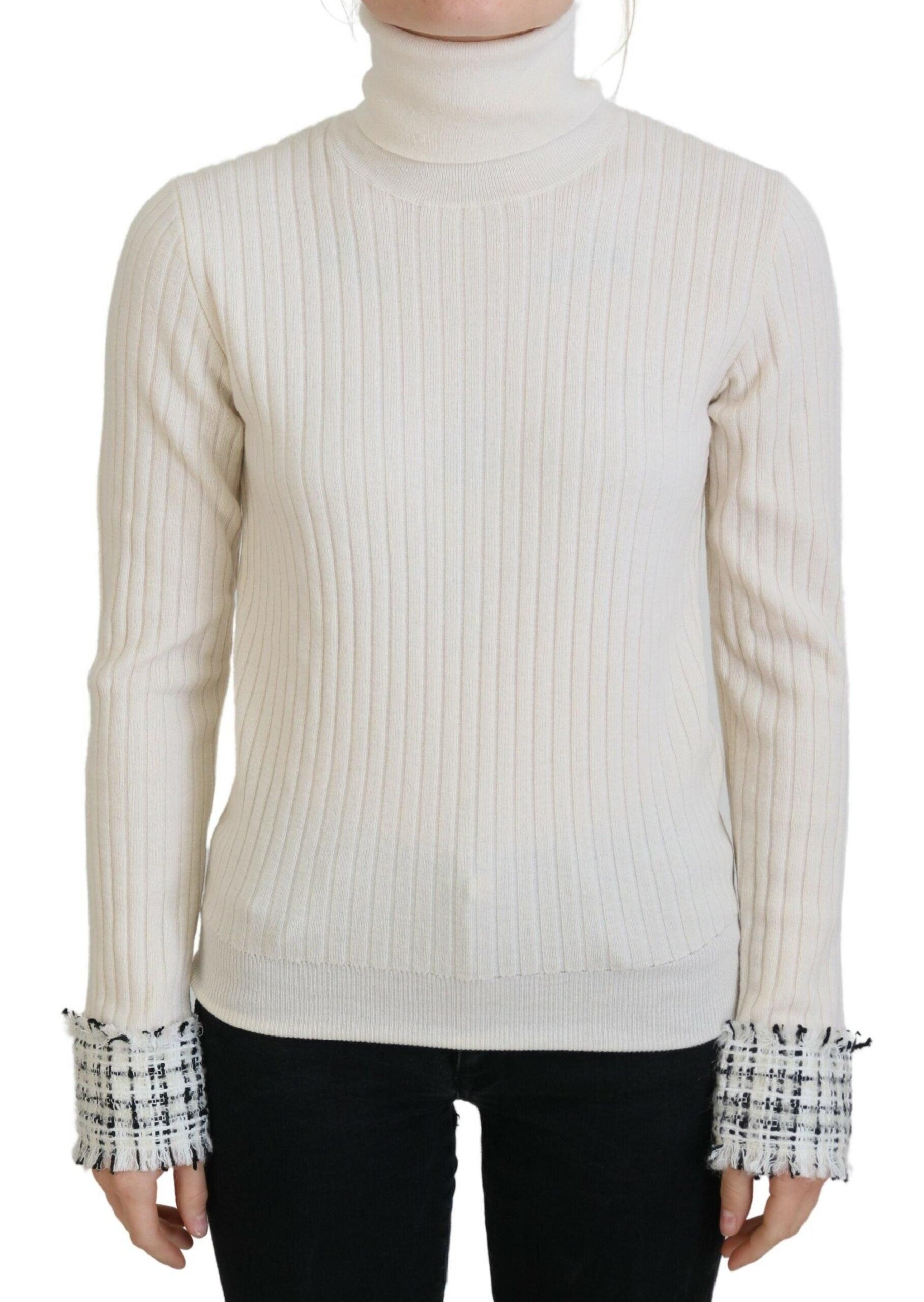 Dolce & Gabbana Ivory Turtleneck Wool Blend Sweater - Arichezz.store