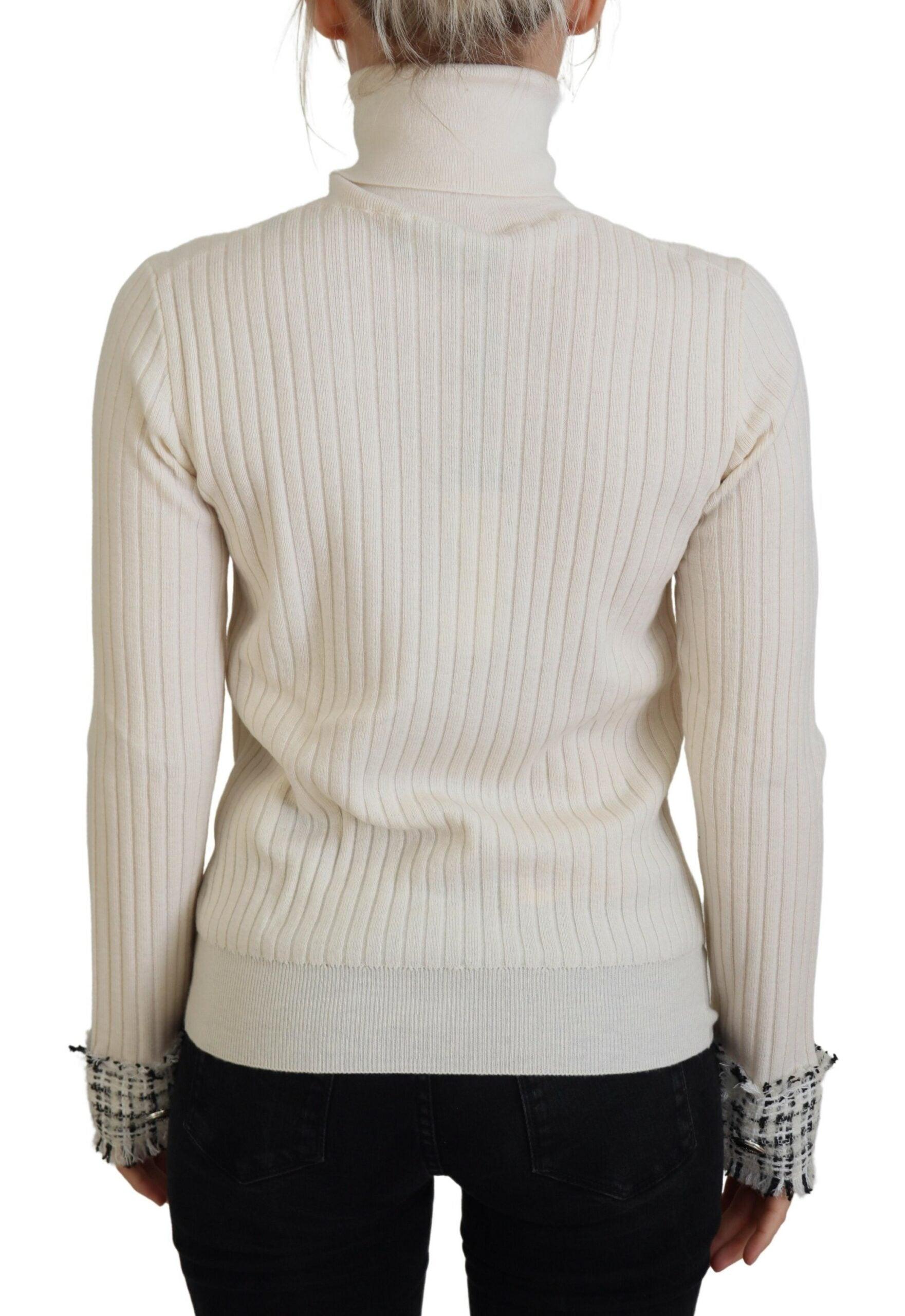 Dolce & Gabbana Ivory Turtleneck Wool Blend Sweater - Arichezz.store