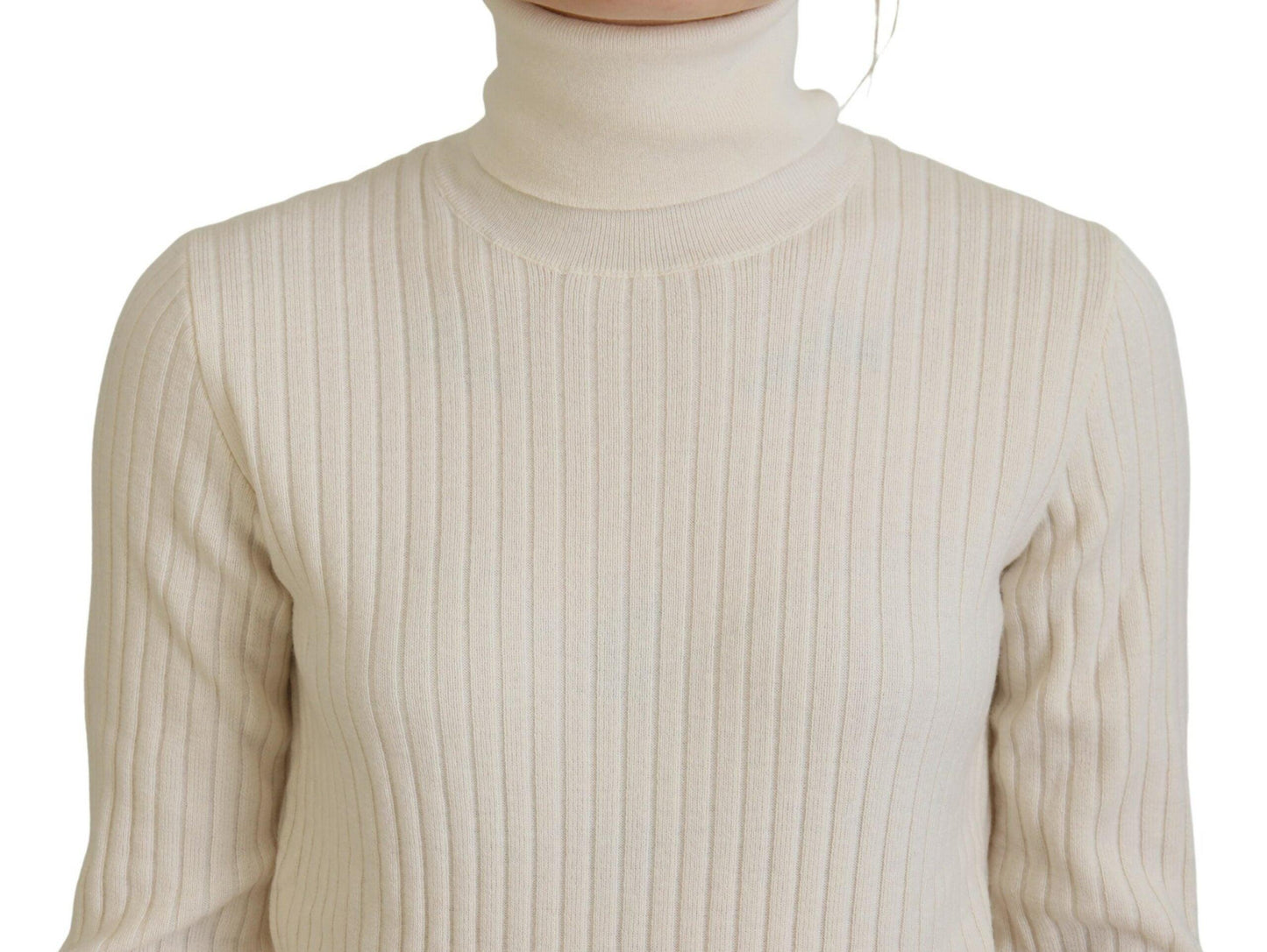 Dolce & Gabbana Ivory Turtleneck Wool Blend Sweater - Arichezz.store