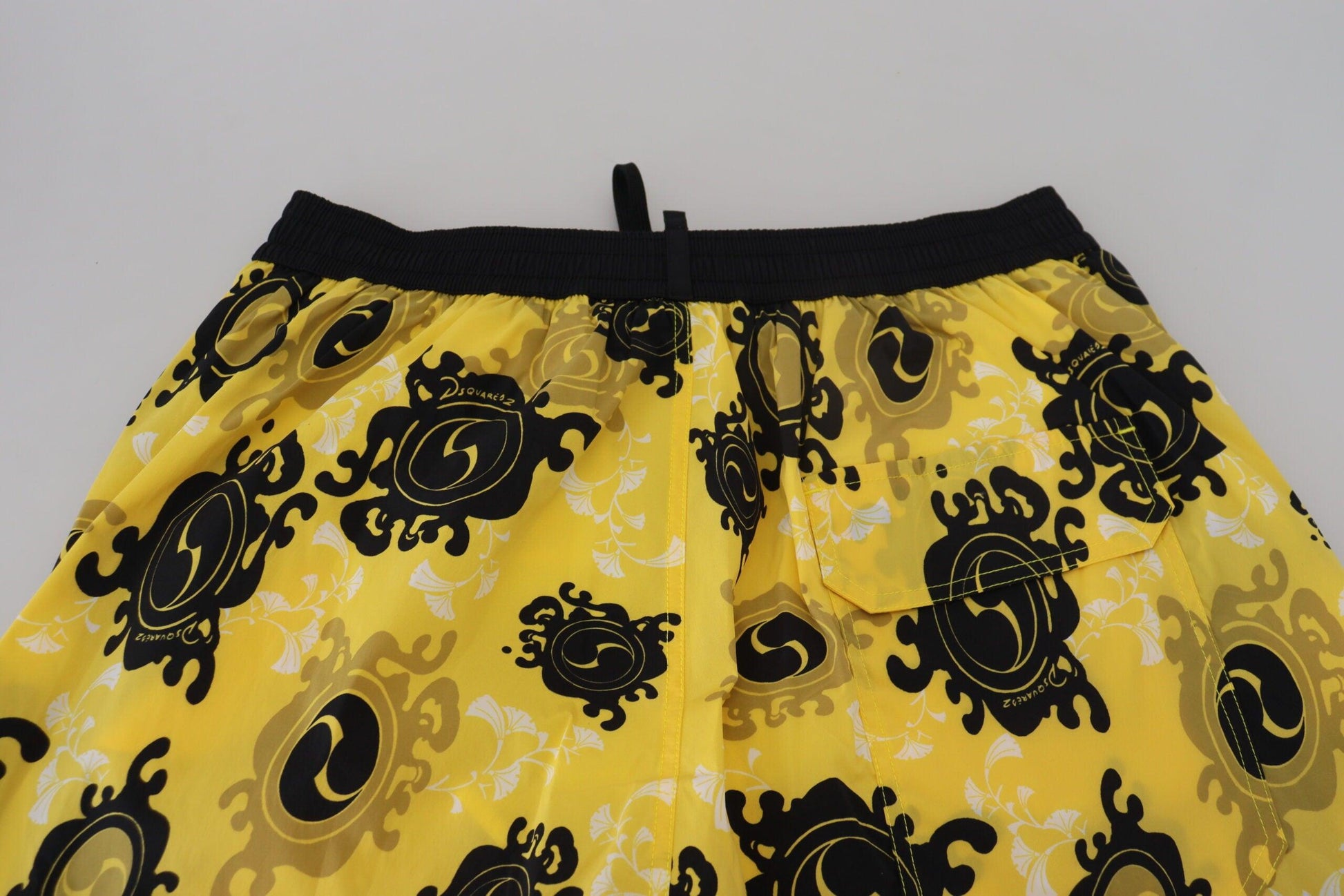 Dsquared² Yellow Block Print Swim Shorts Boxer - Arichezz.store