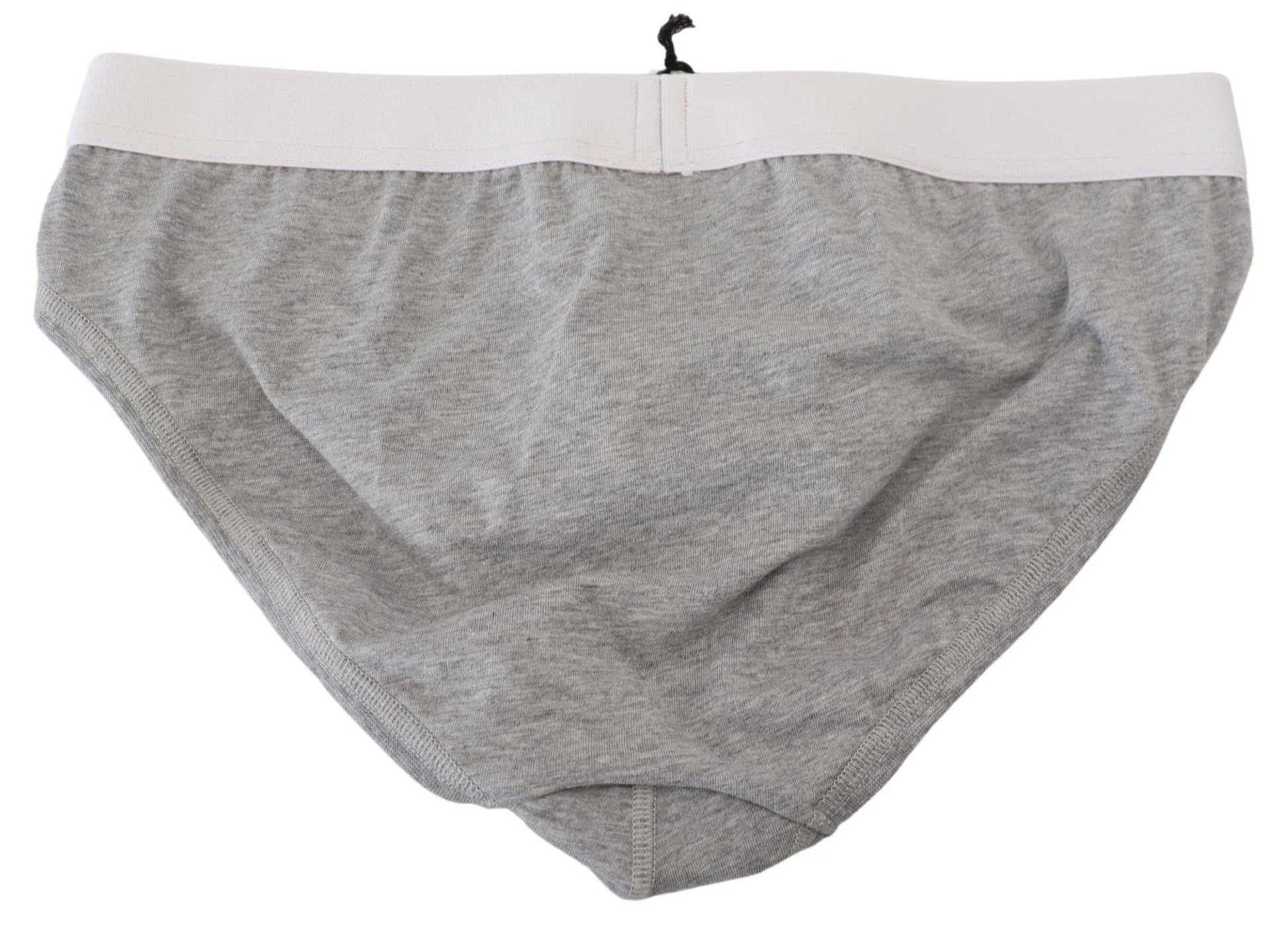 Dsquared² Elegant Gray Cotton Stretch Briefs - Arichezz.store