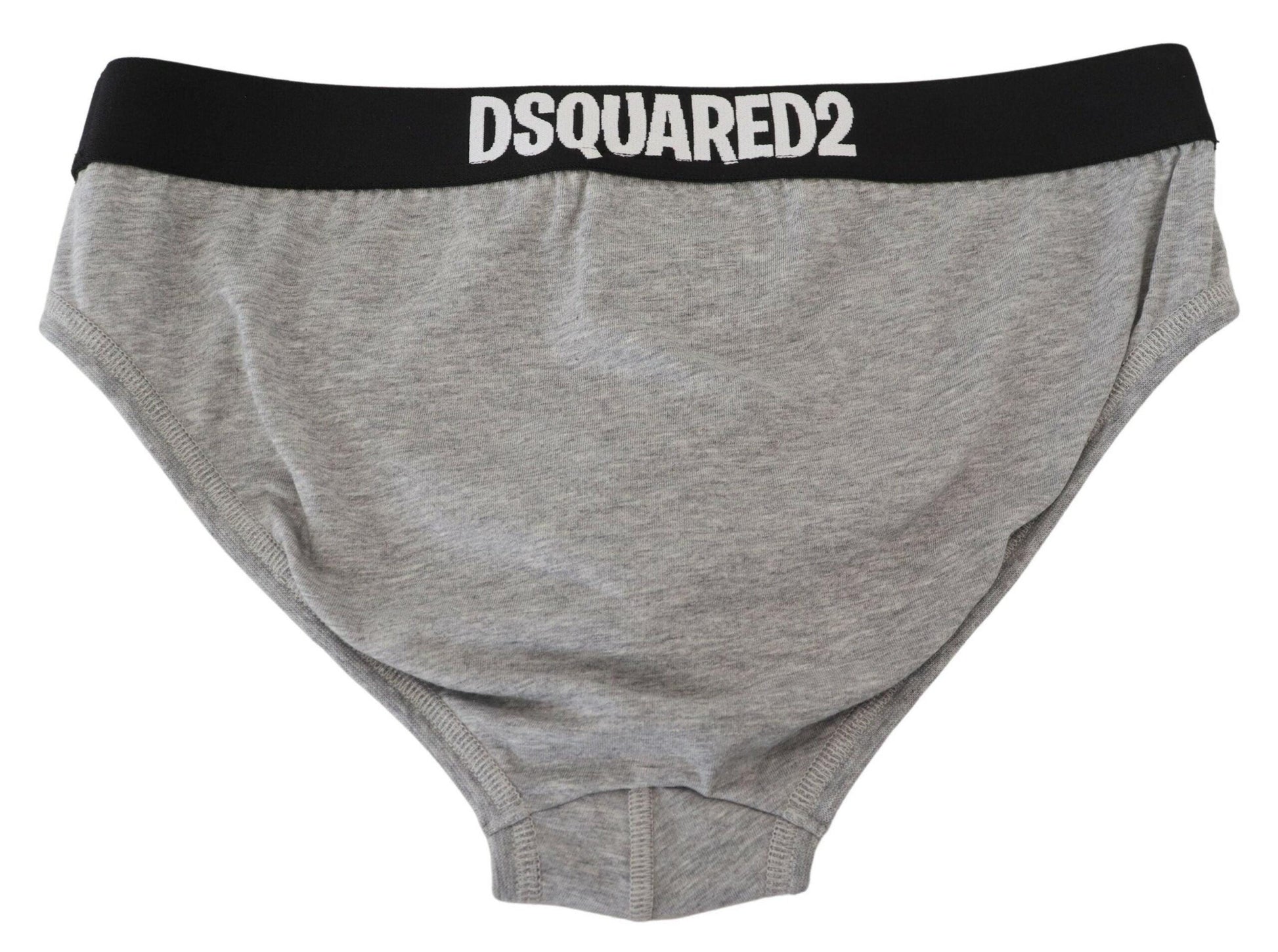 Dsquared² Elegant Gray Cotton Stretch Briefs - Arichezz.store