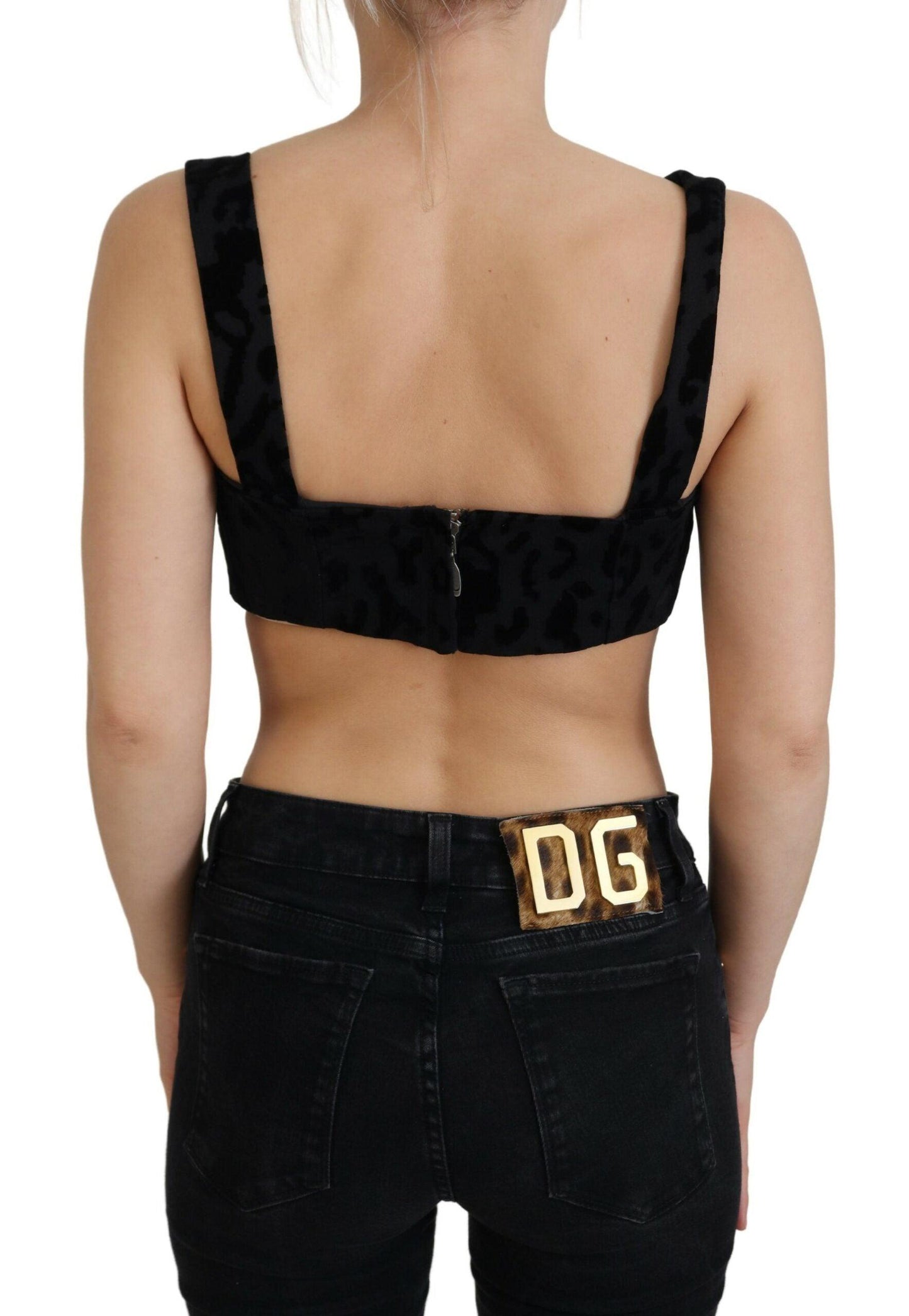 Dolce & Gabbana Elegant Black Cotton Blend Bustier Corset Top - Arichezz.store