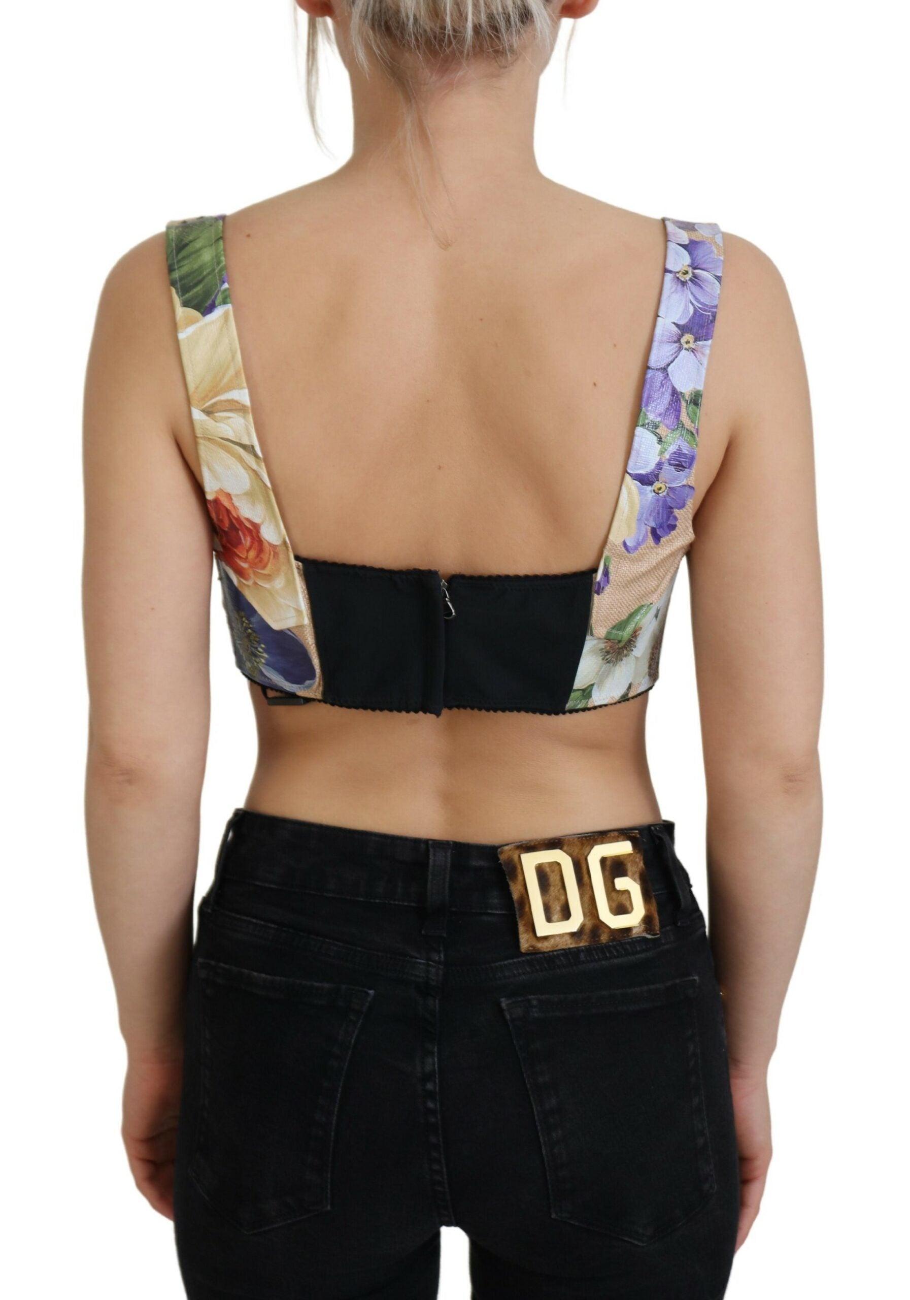 Dolce & Gabbana Floral Print Bustier Crop Top - Arichezz.store