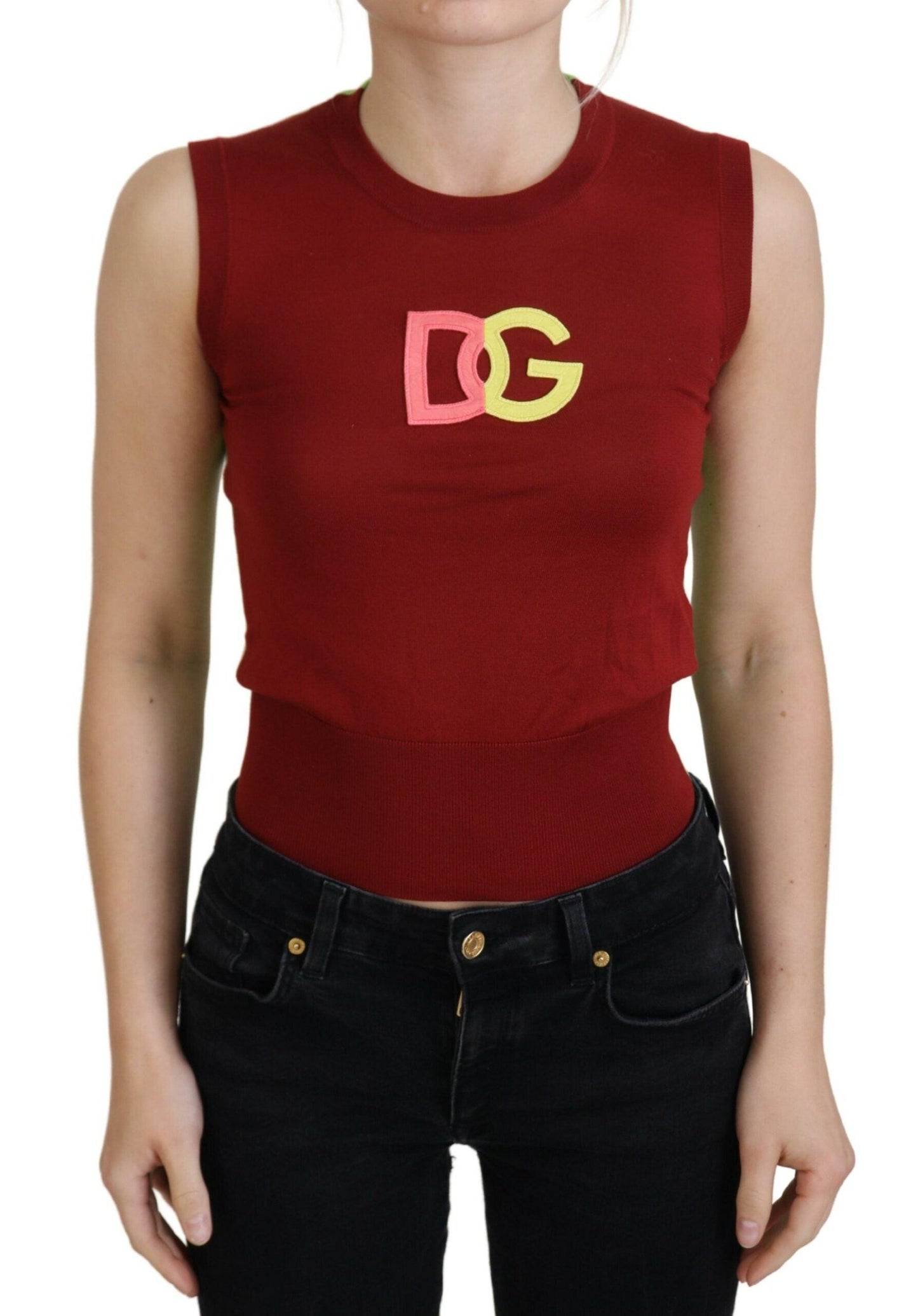 Dolce & Gabbana Elegant Silk Casual Top Red Green - Arichezz.store