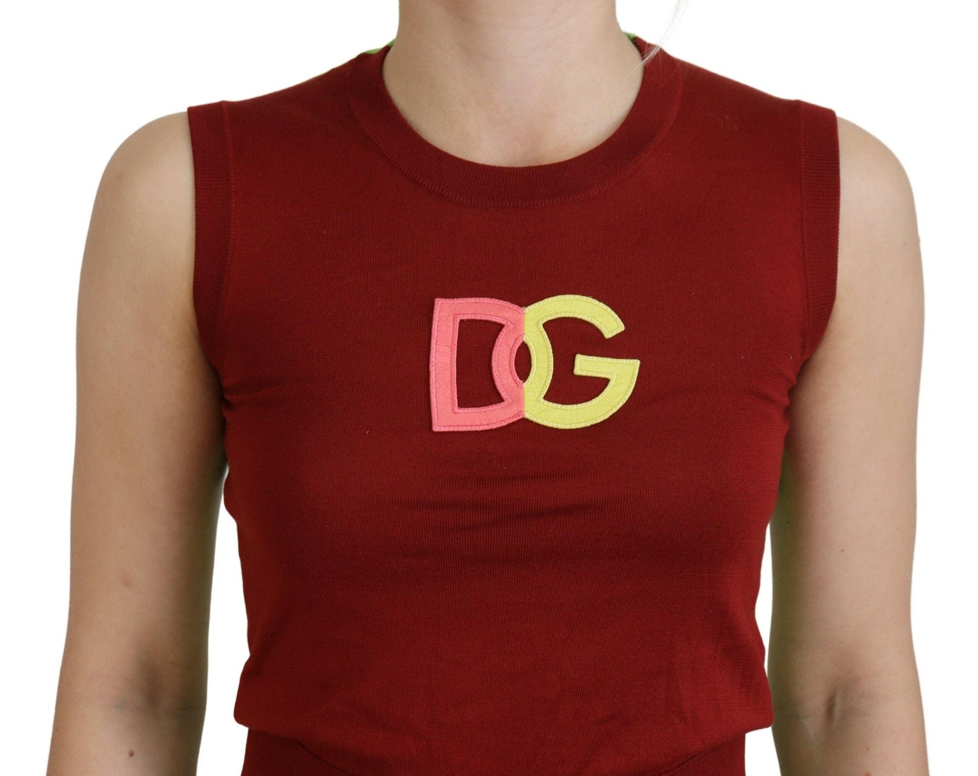 Dolce & Gabbana Elegant Silk Casual Top Red Green - Arichezz.store