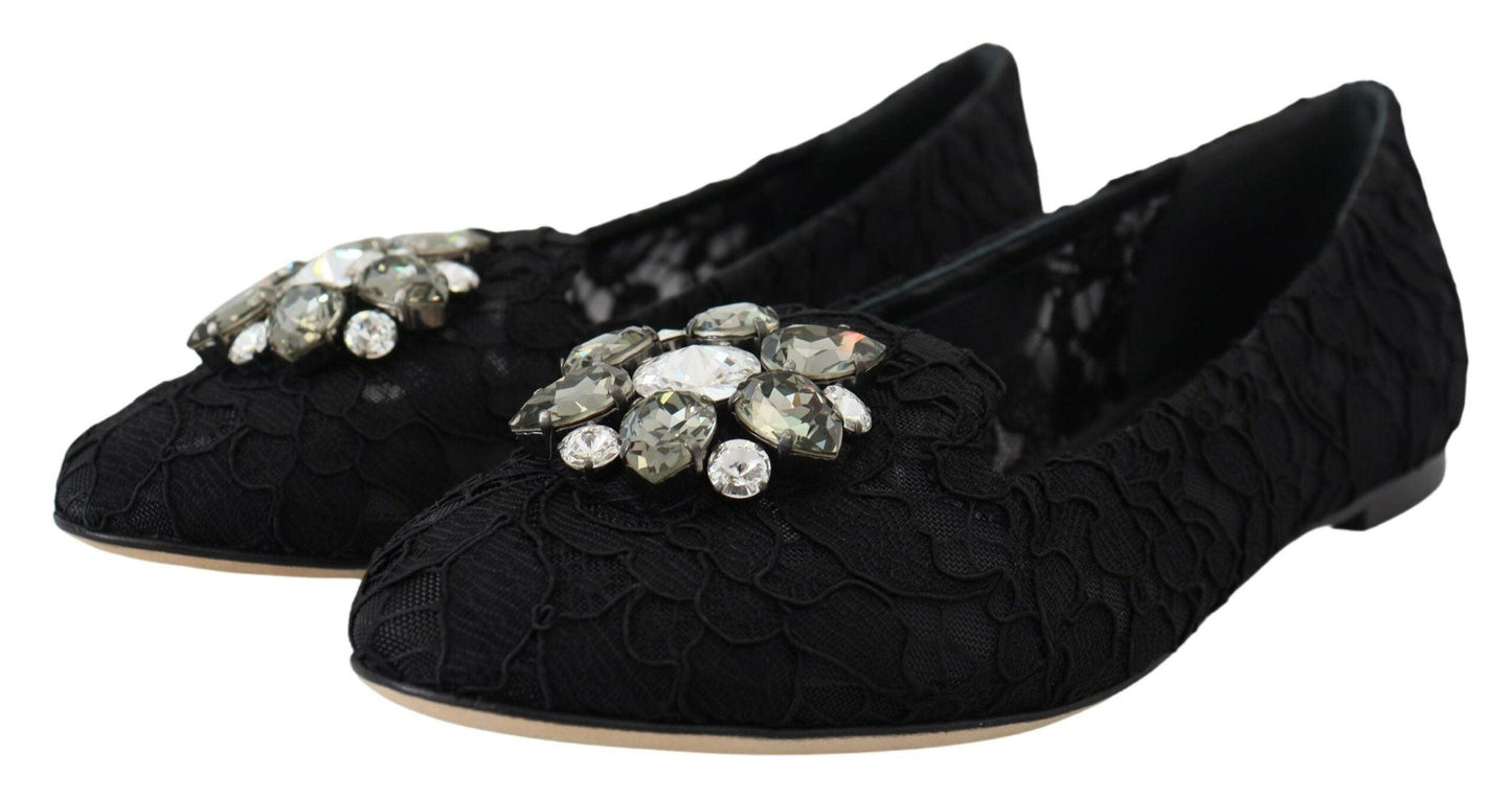 Dolce & Gabbana Elegant Floral Lace Flat Vally Shoes - Arichezz.store