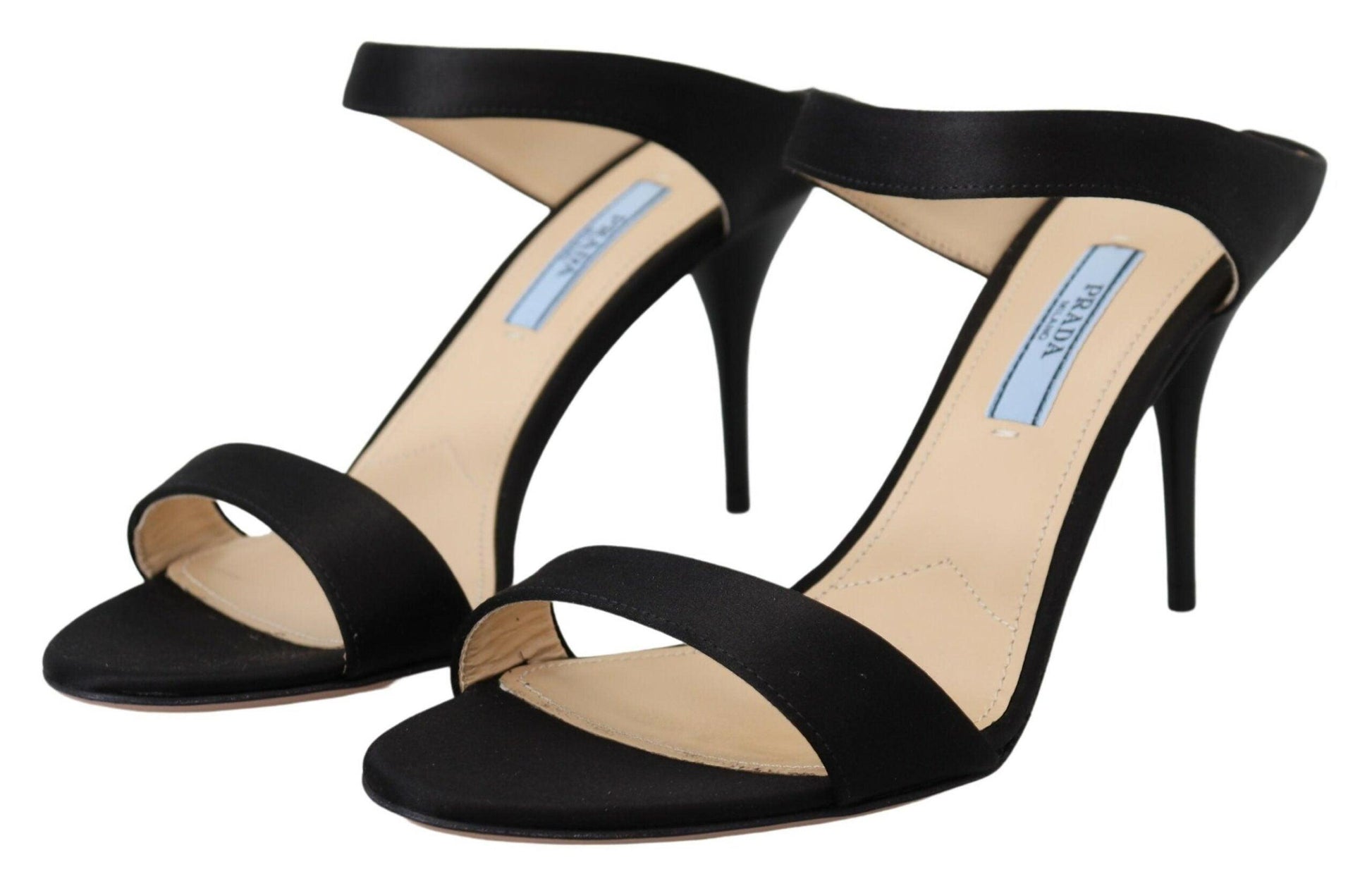 Prada Elegant Black Leather Heels Pumps - Arichezz.store