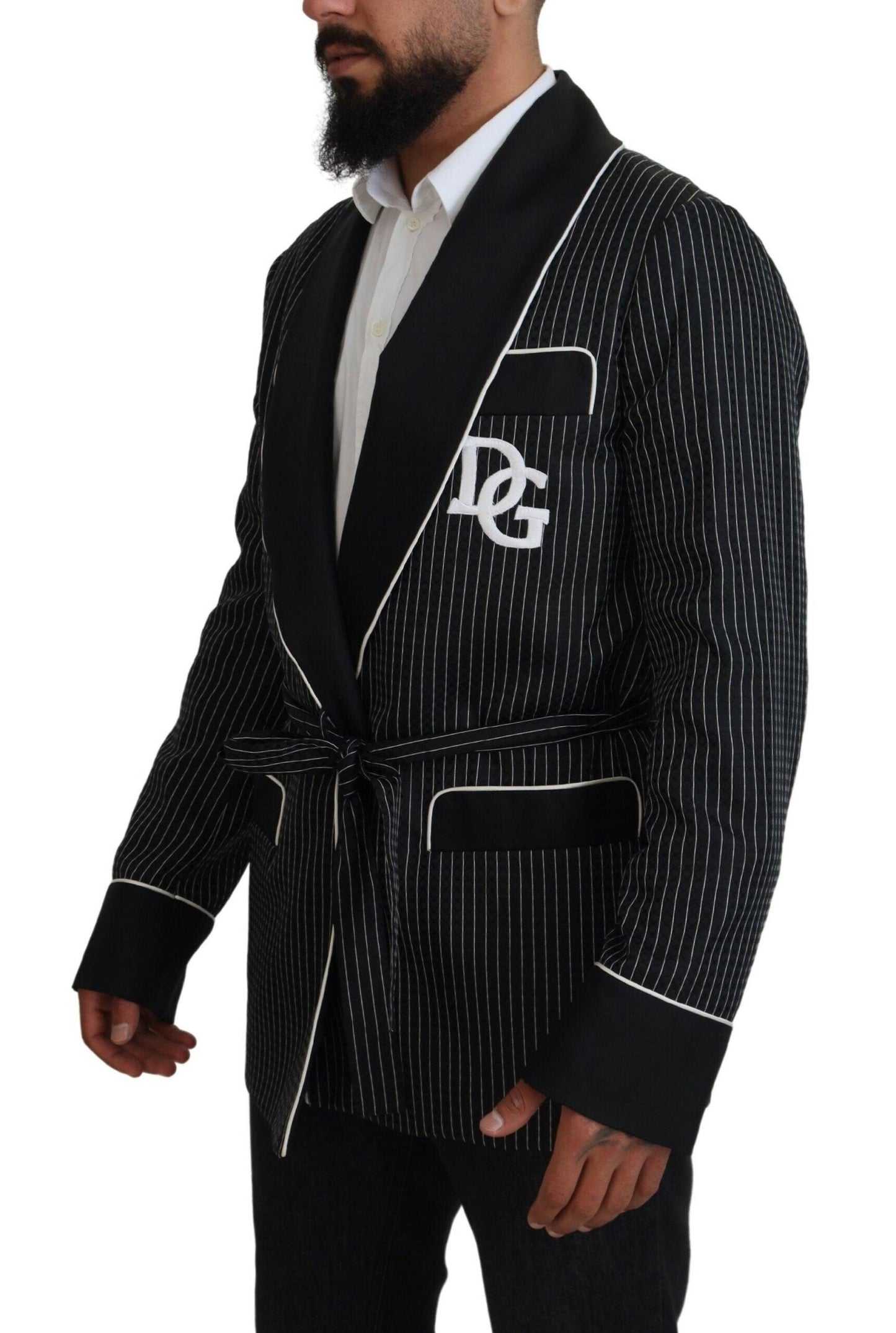 Dolce & Gabbana Elegant Silk-Lined Robe Jacket - Arichezz.store