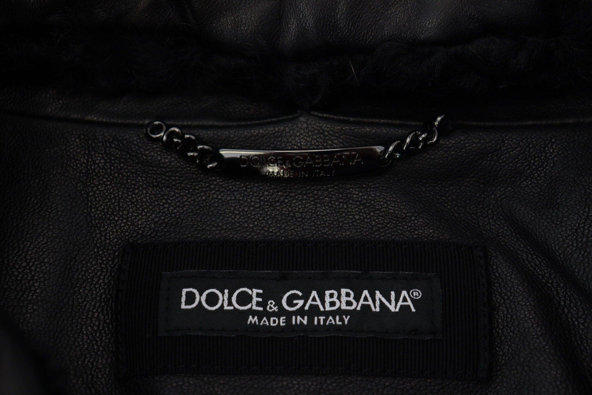 Dolce & Gabbana Chic Black Leather Silk-Lined Jacket - Arichezz.store