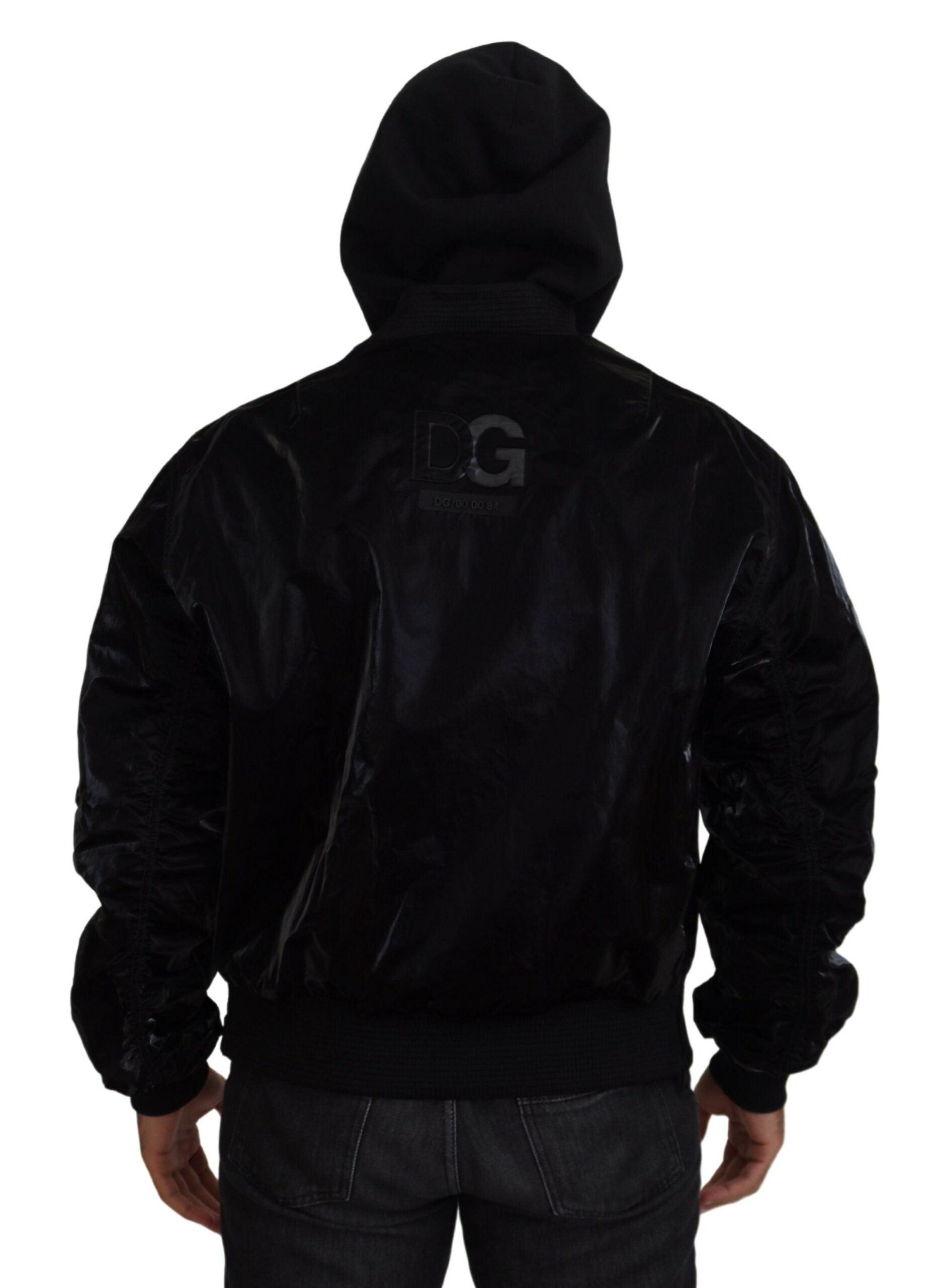 Dolce & Gabbana Elegant Black Bomber Hooded Jacket - Arichezz.store