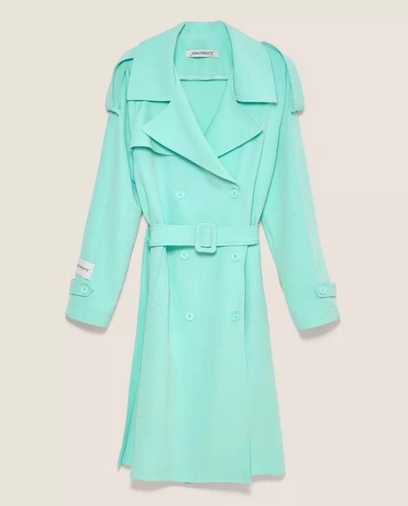 Hinnominate Elegant Light Blue Double-Breasted Trench Coat - Arichezz.store