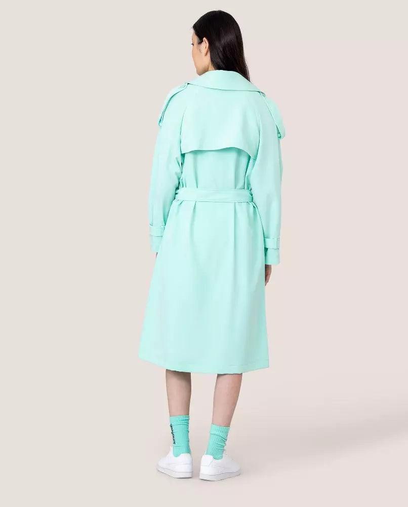 Hinnominate Elegant Light Blue Double-Breasted Trench Coat - Arichezz.store