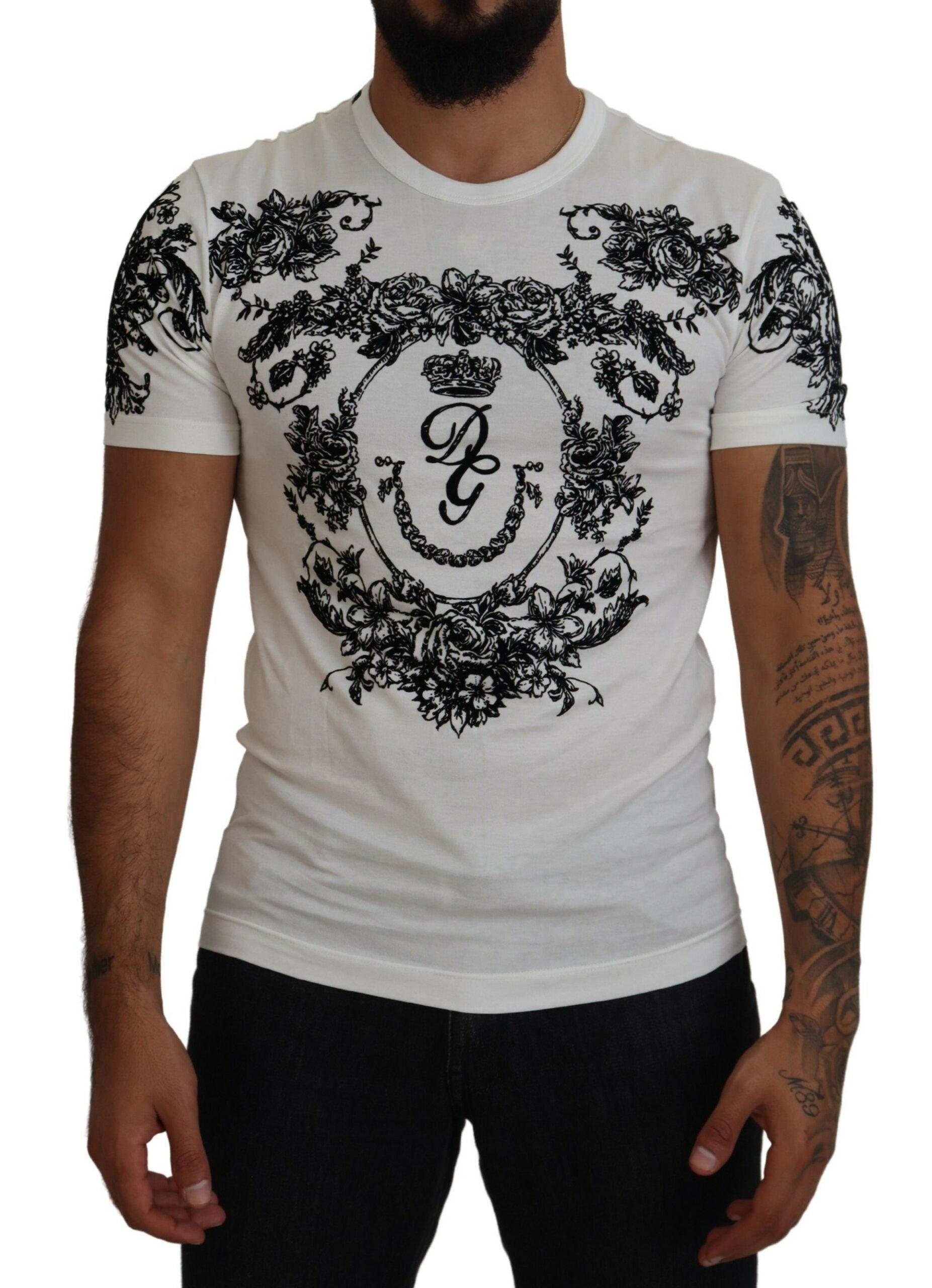 Dolce & Gabbana Elegant Floral Crown Tee - Arichezz.store