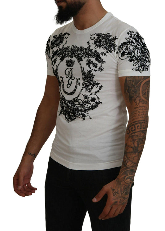 Dolce & Gabbana Elegant Floral Crown Tee - Arichezz.store