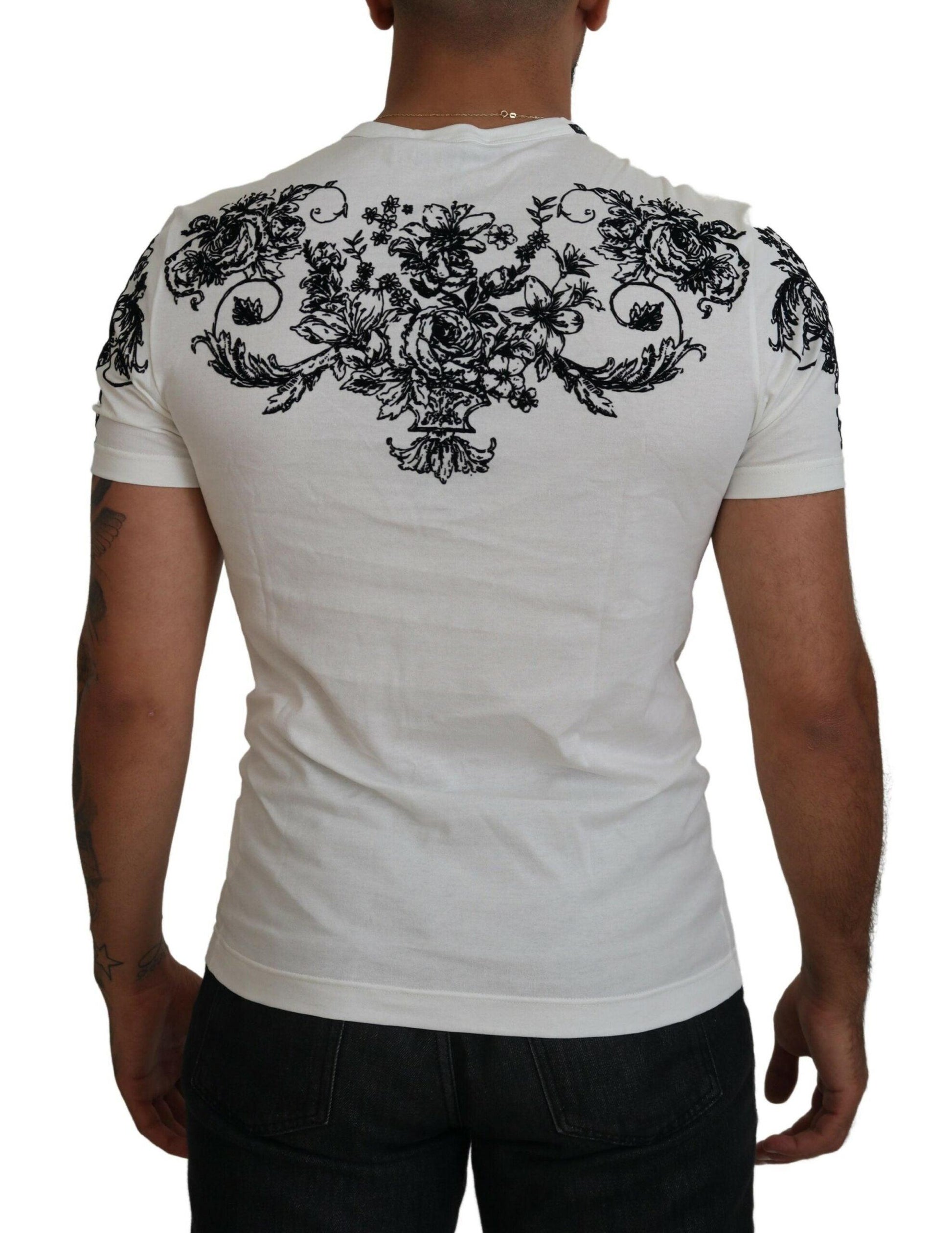 Dolce & Gabbana Elegant Floral Crown Tee - Arichezz.store