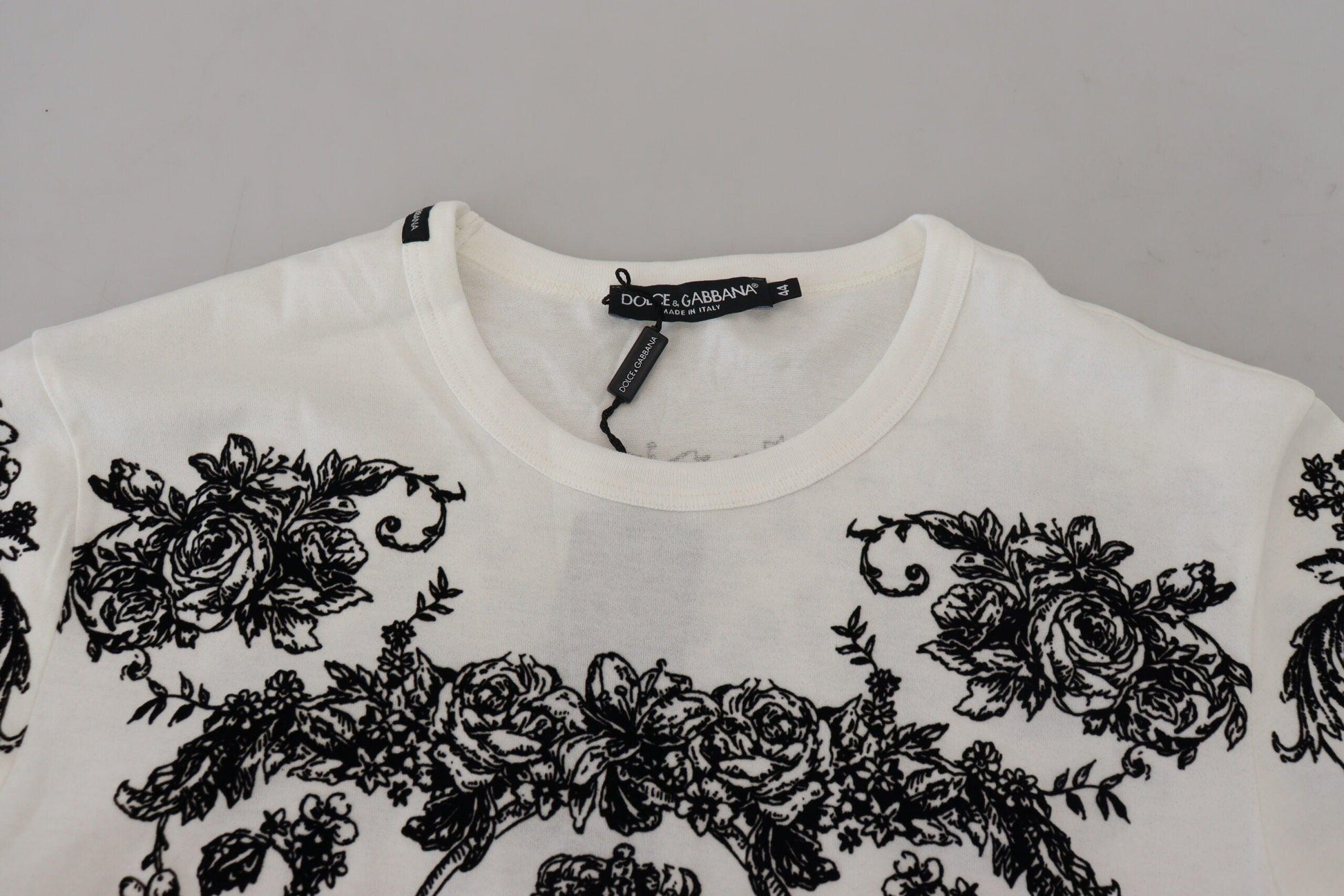 Dolce & Gabbana Elegant Floral Crown Tee - Arichezz.store