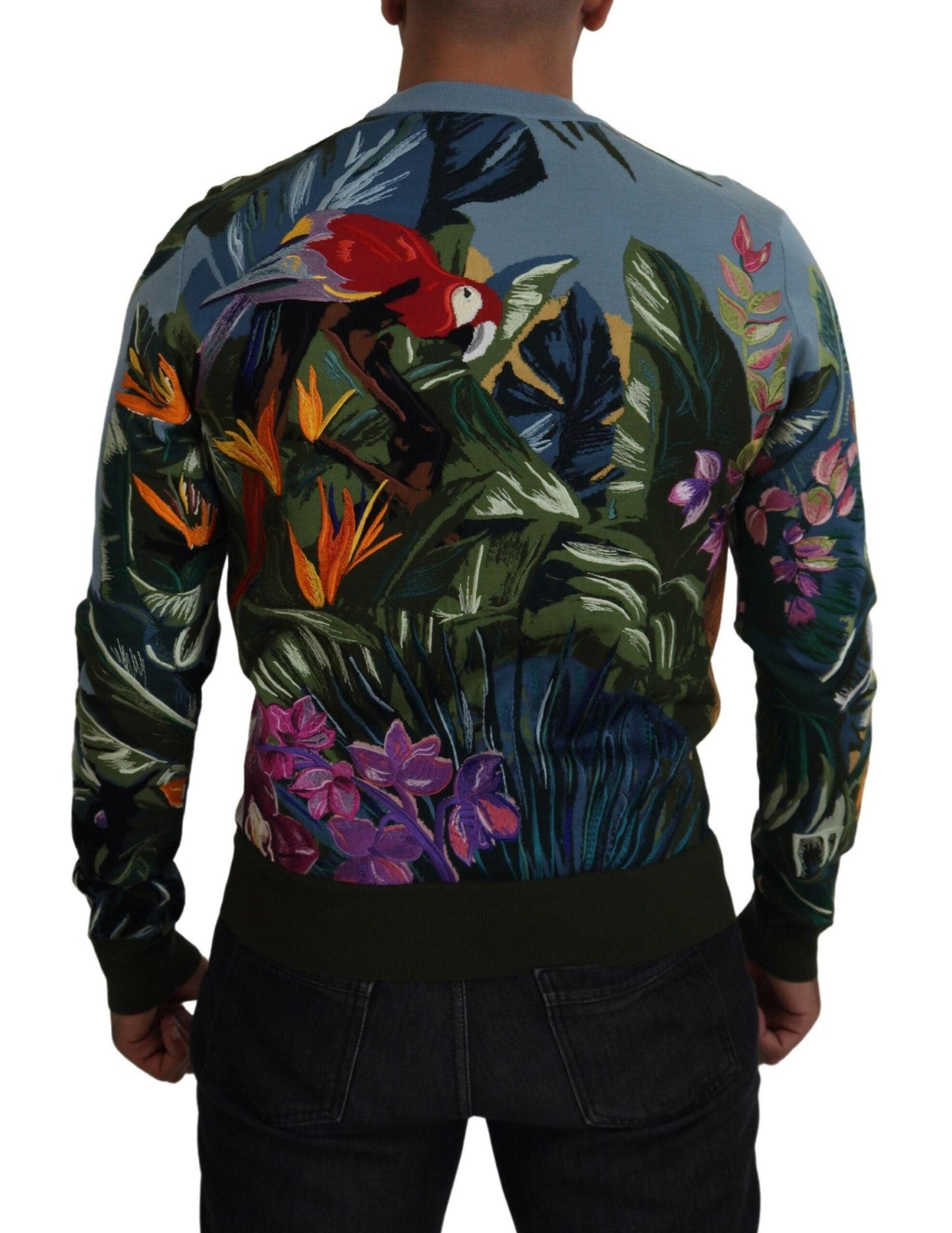 Dolce & Gabbana Jungle Embroidered Wool Silk Sweater - Arichezz.store