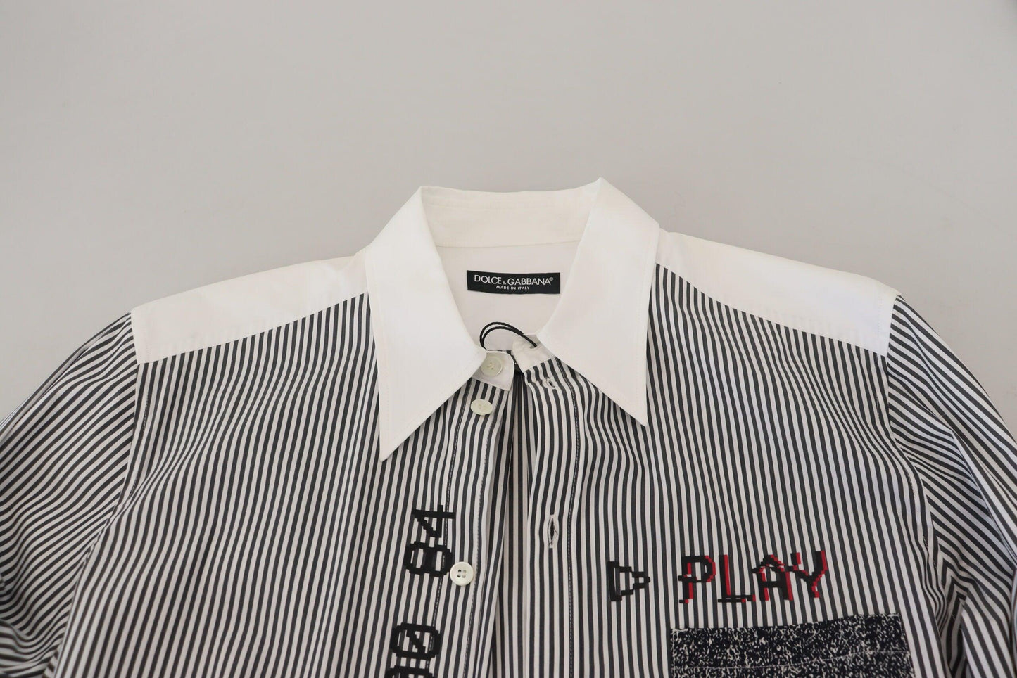 Dolce & Gabbana Classic Black and White Striped Button-Down Shirt - Arichezz.store